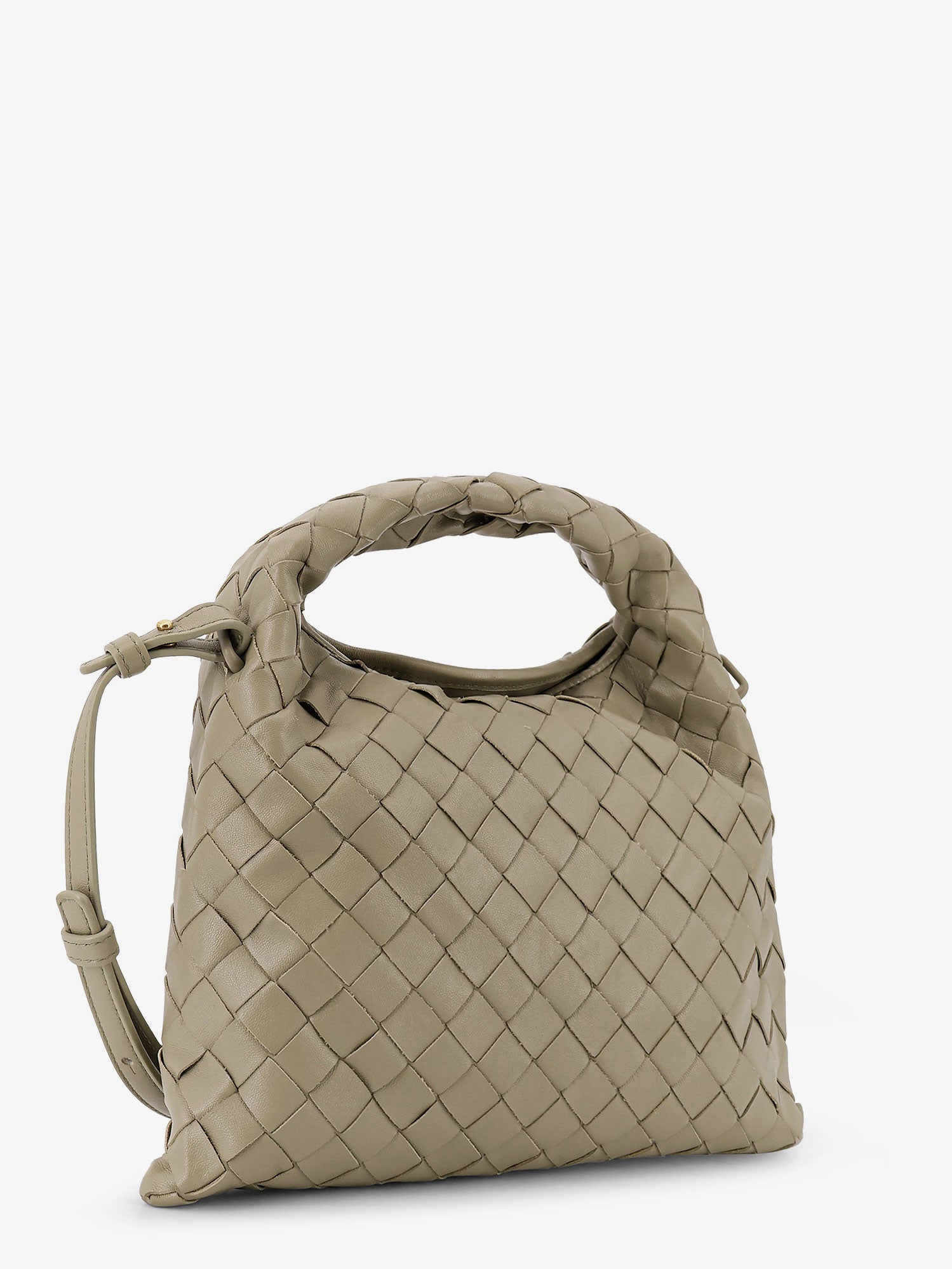 Bottega Veneta Mini Hop Leather Crossbody Bag With Intrecciato Pattern