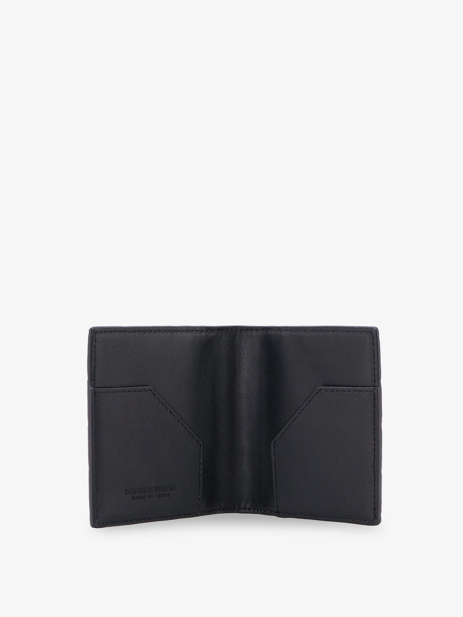 Bottega Veneta Leather Card Holder With Intrecciato Motif