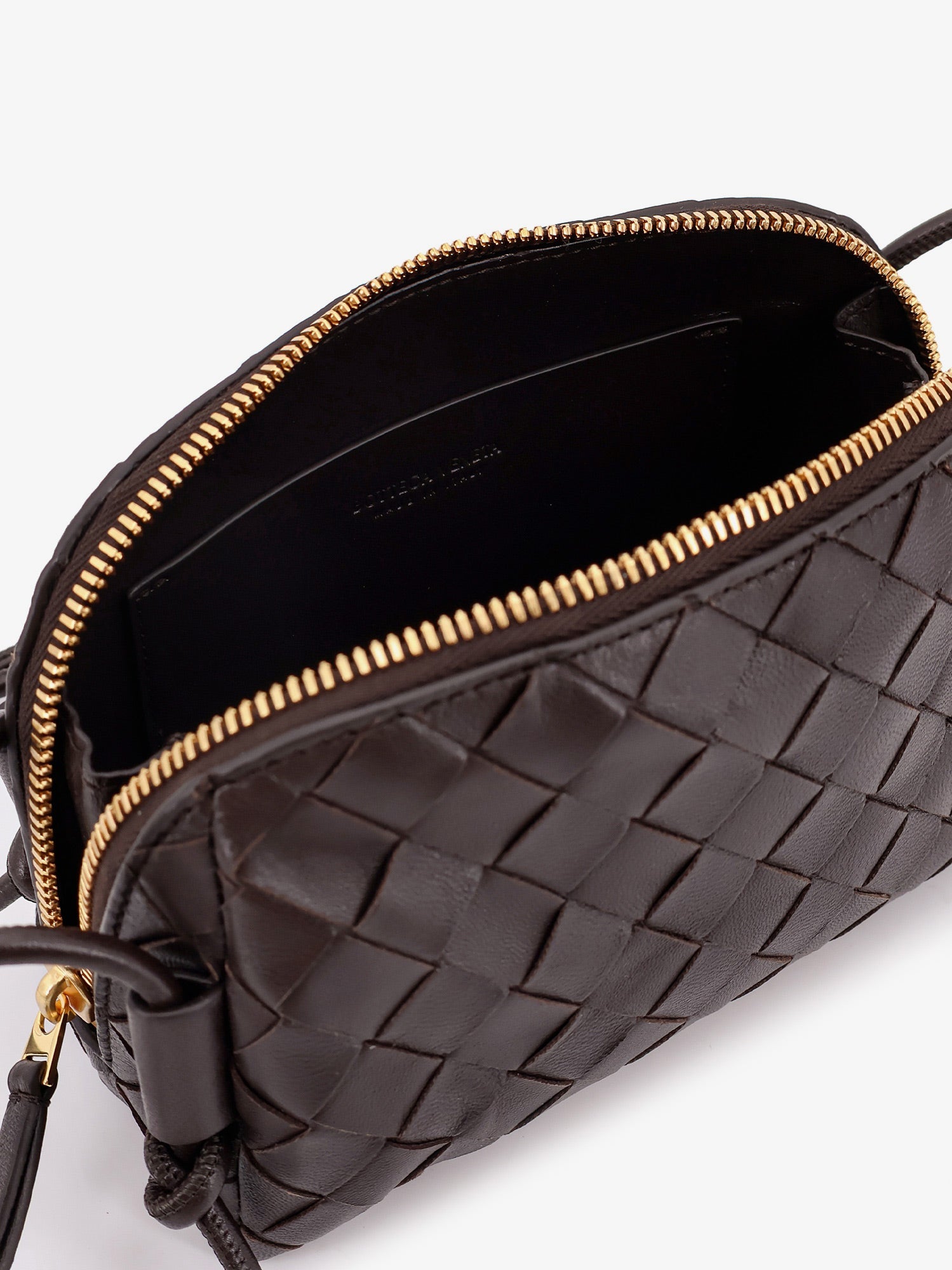 Bottega Veneta Leather Clutch With Intrecciato Concert Motif