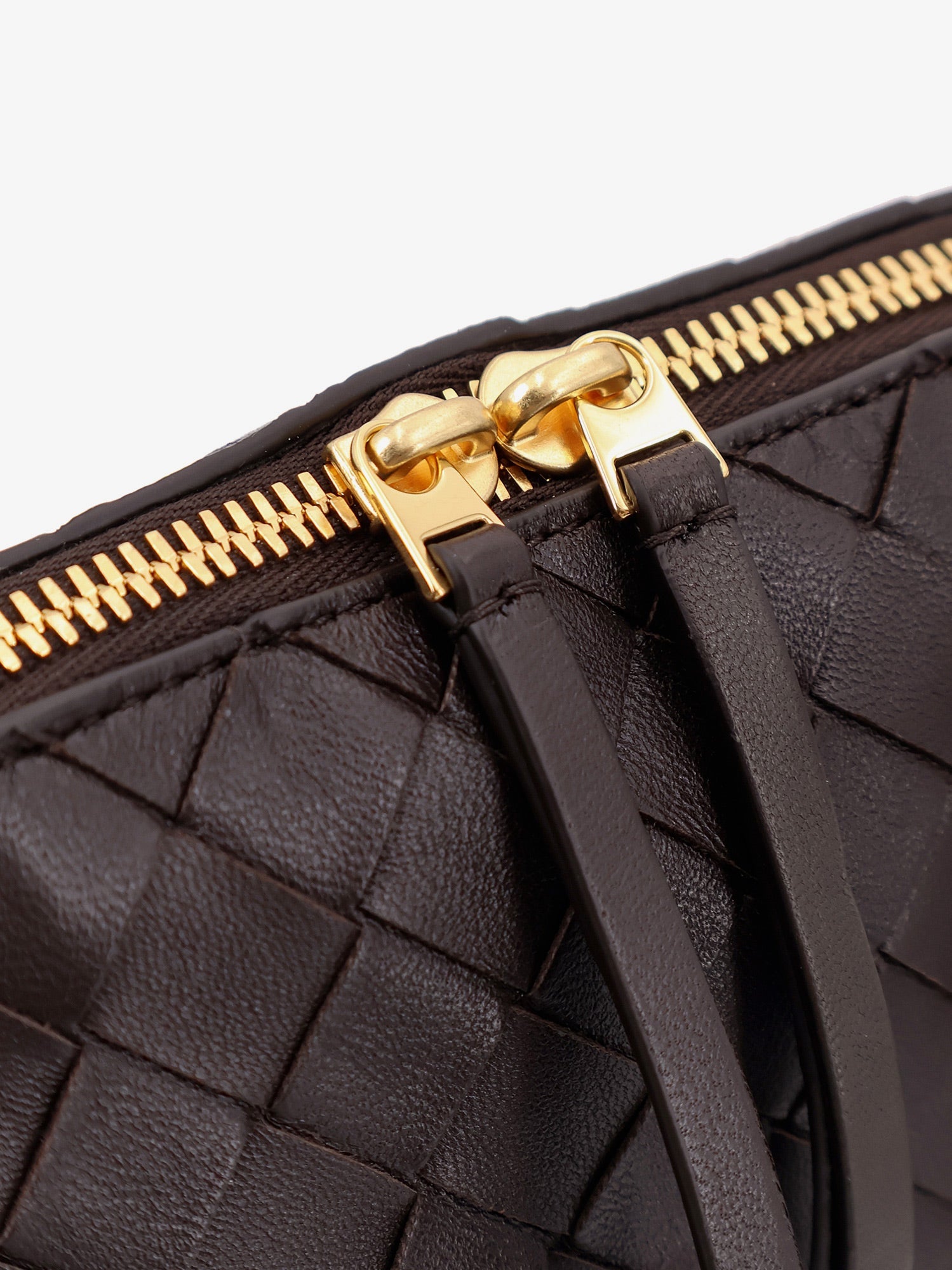 Bottega Veneta Leather Clutch With Intrecciato Concert Motif