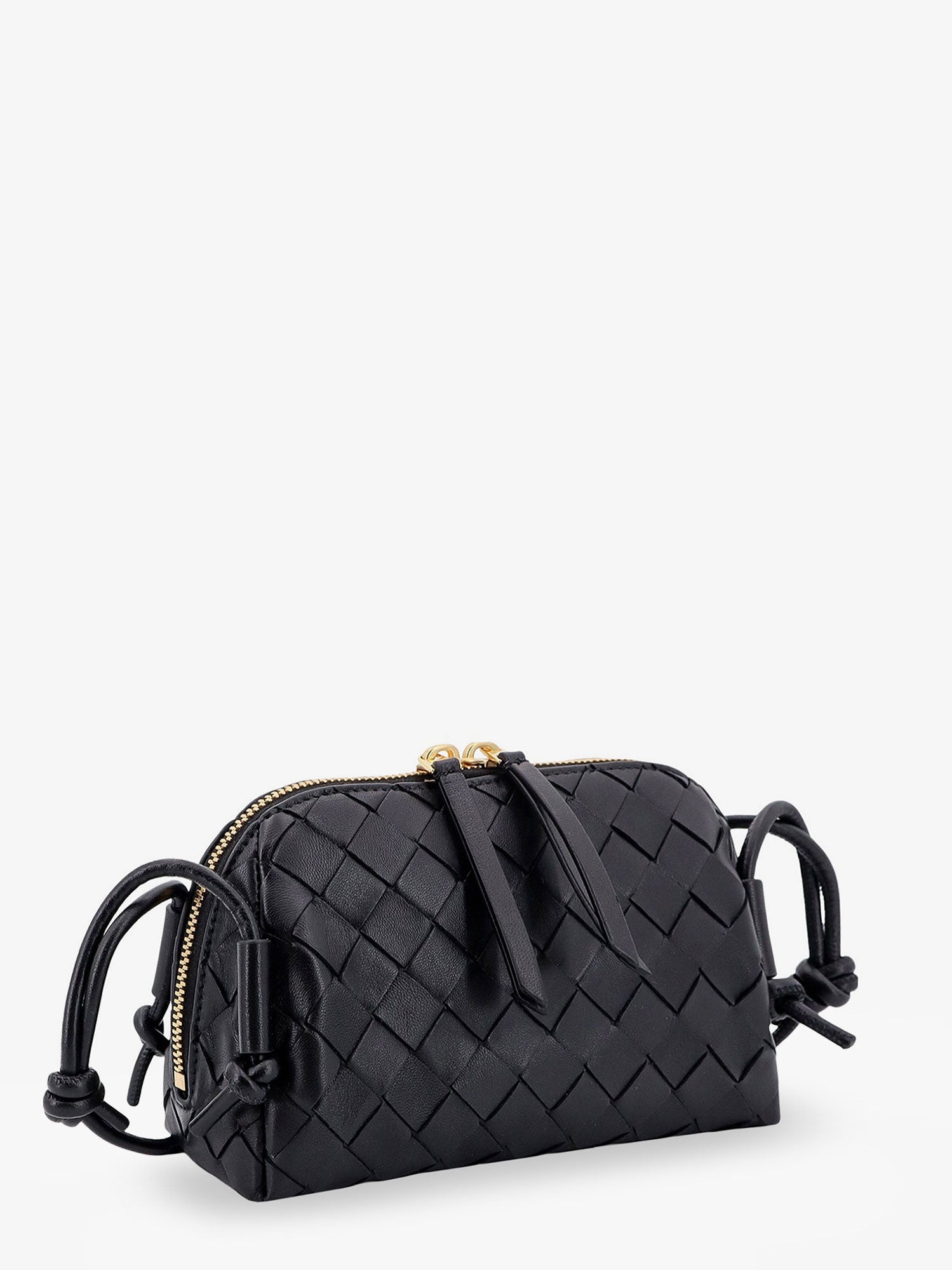 Bottega Veneta Concert Pouch Leather Crossbody Bag With Intrecciato Motif
