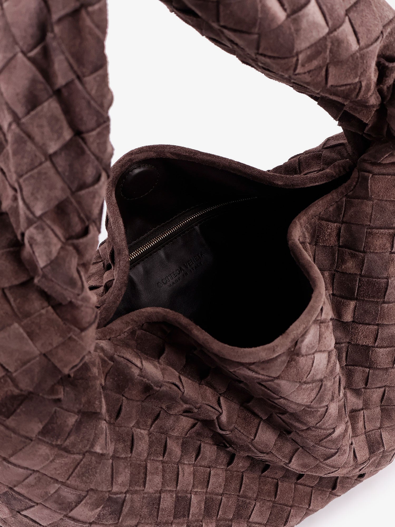 Bottega Veneta Hop Leather Shoulder Bag With Intrecciato Effect