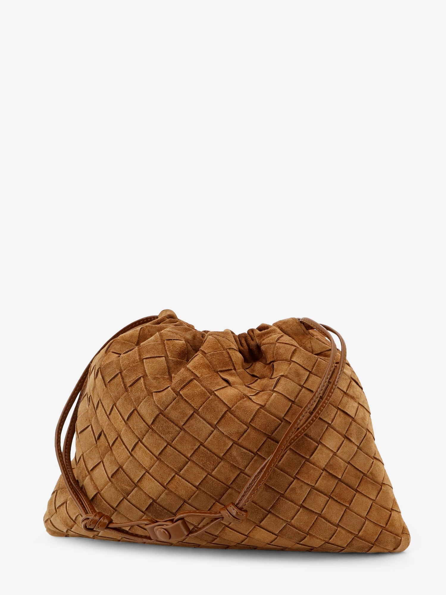 Bottega Veneta Medium Dustbag In Suede With Intrecciato Effect