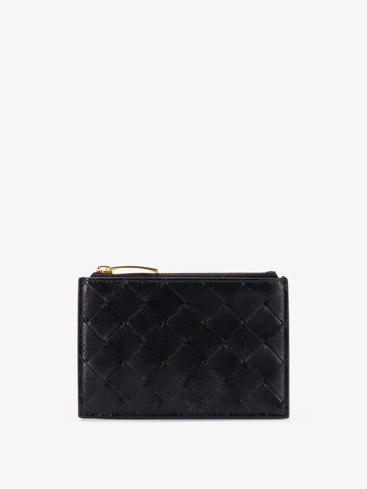 Bottega Veneta Leather Card Holder With Intrecciato Motif