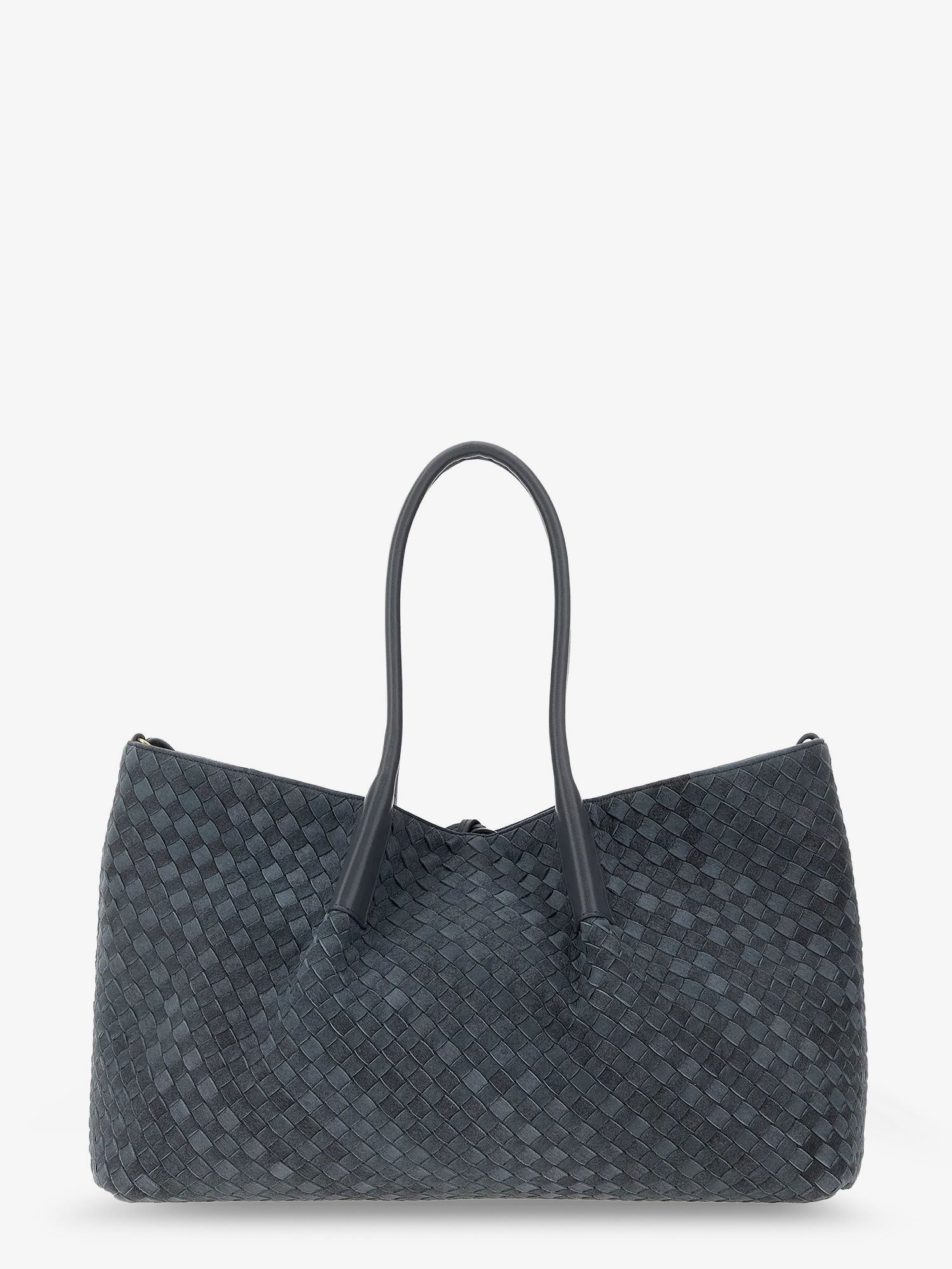 Bottega Veneta Pinacoteca Suede Handbag With Intrecciato Motif