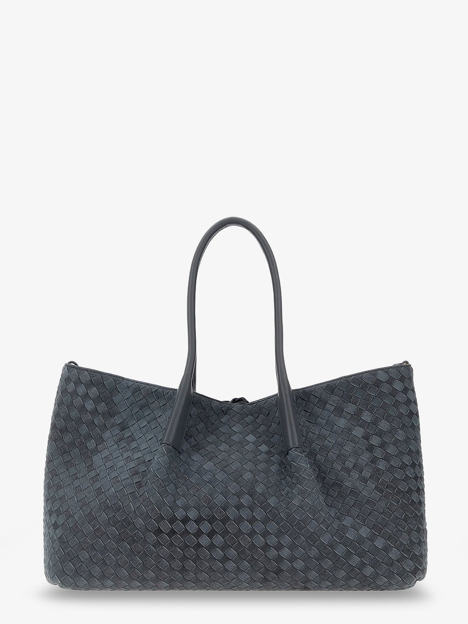 Bottega Veneta Pinacoteca Suede Handbag With Intrecciato Motif