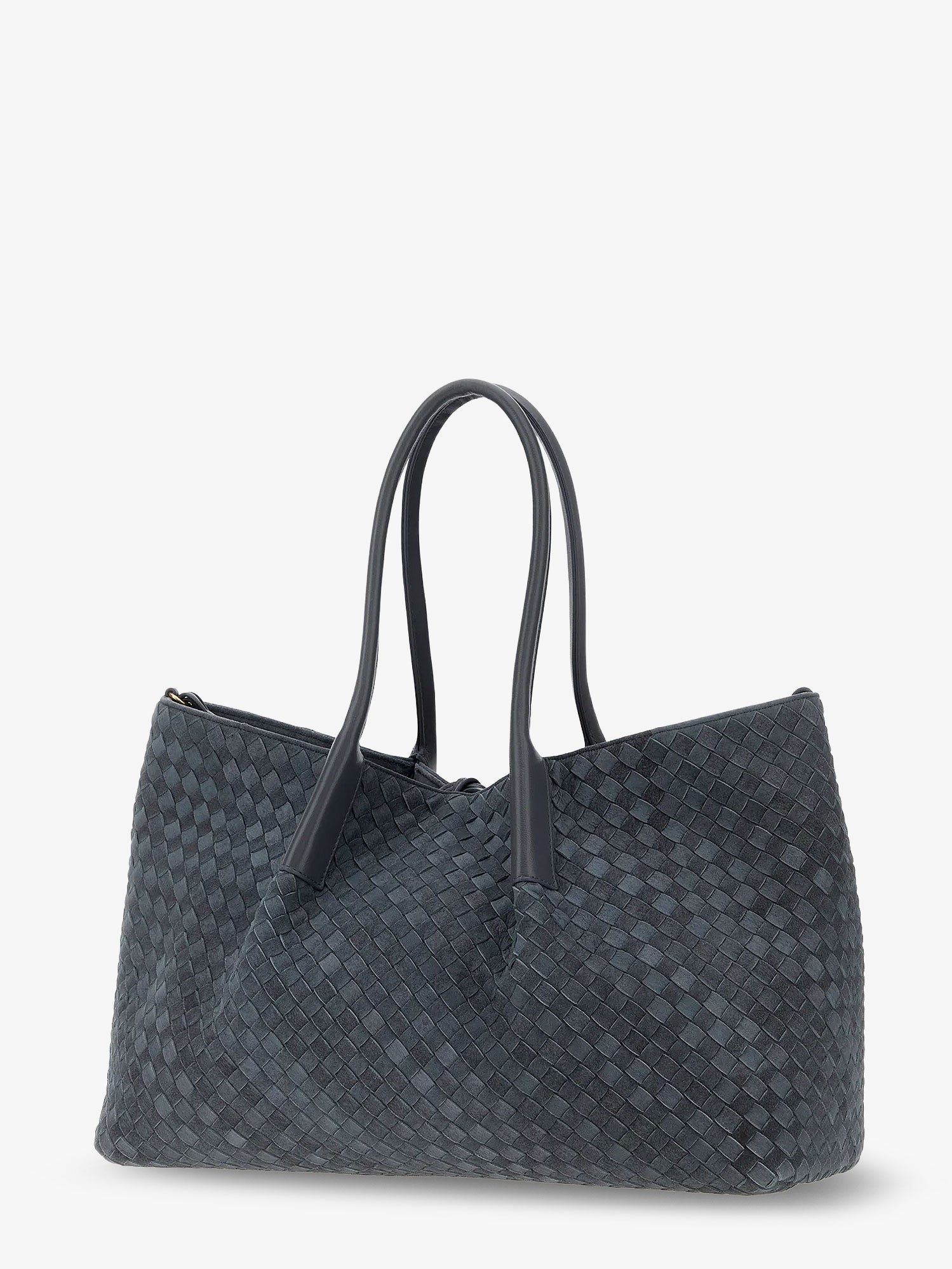 Bottega Veneta Pinacoteca Suede Handbag With Intrecciato Motif