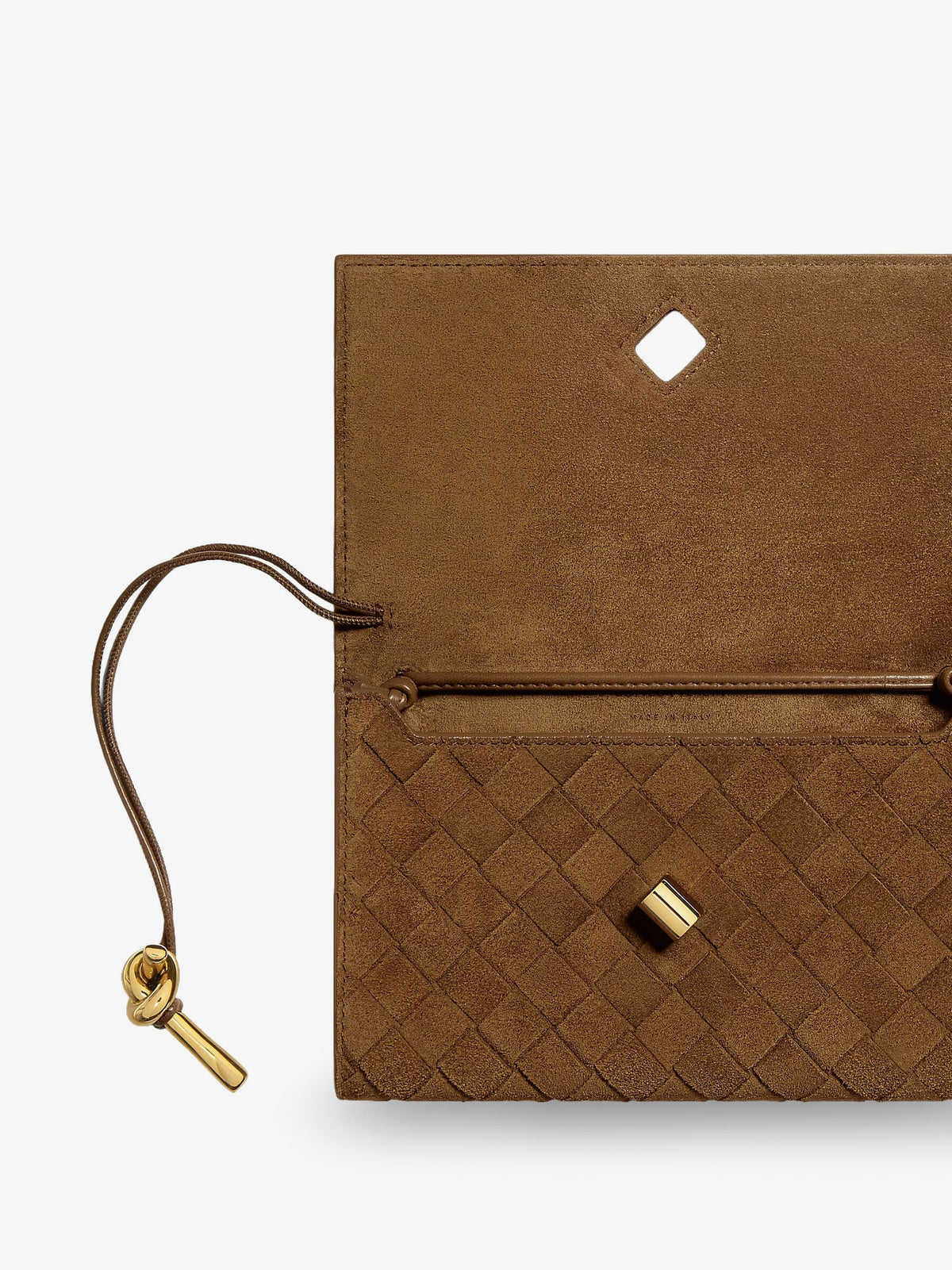 Bottega Veneta Suede Crossbody Bag With Intrecciato Motif