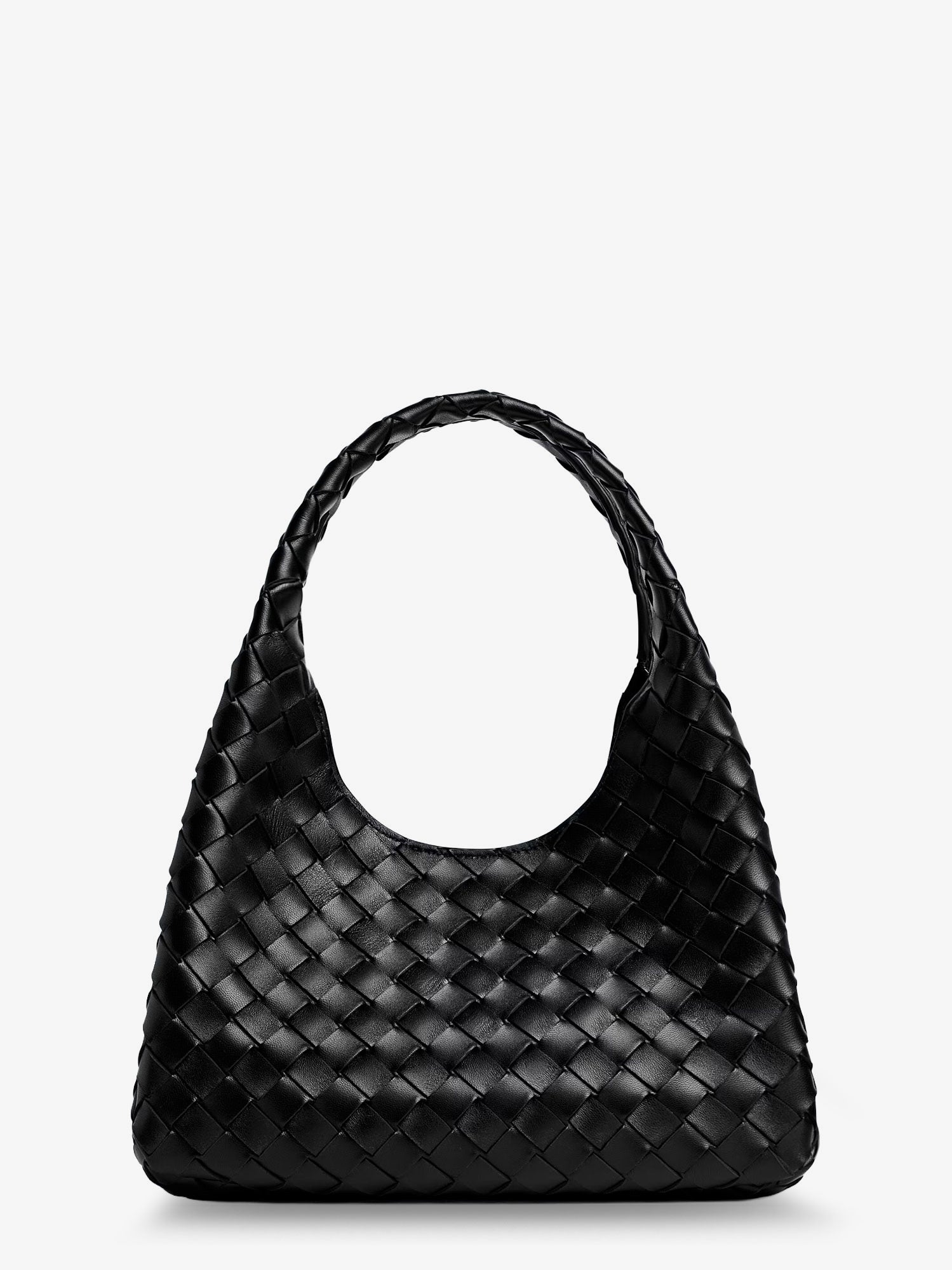 Bottega Veneta Campana Leather Shoulder Bag With Intrecciato Motif