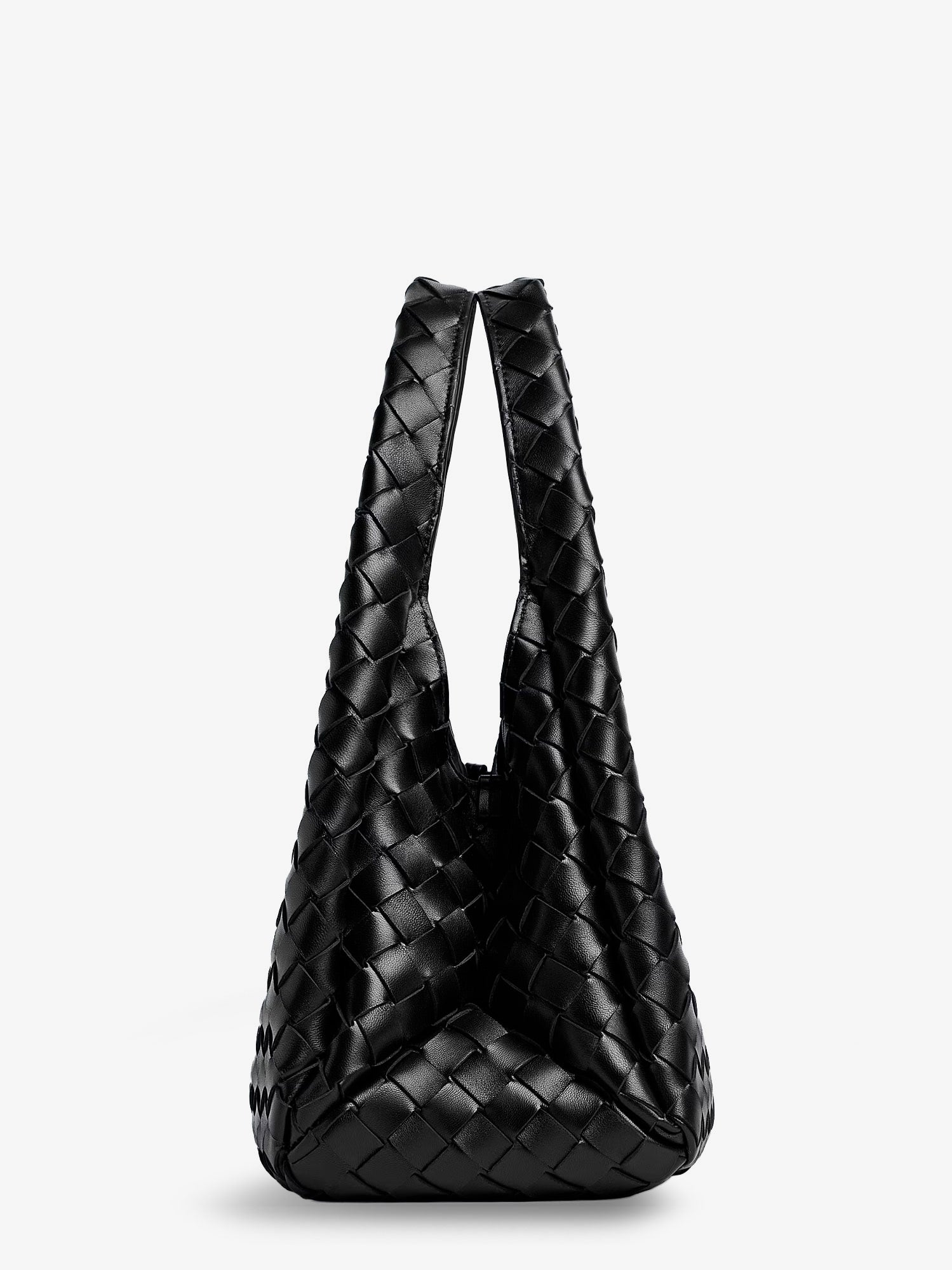Bottega Veneta Campana Leather Shoulder Bag With Intrecciato Motif