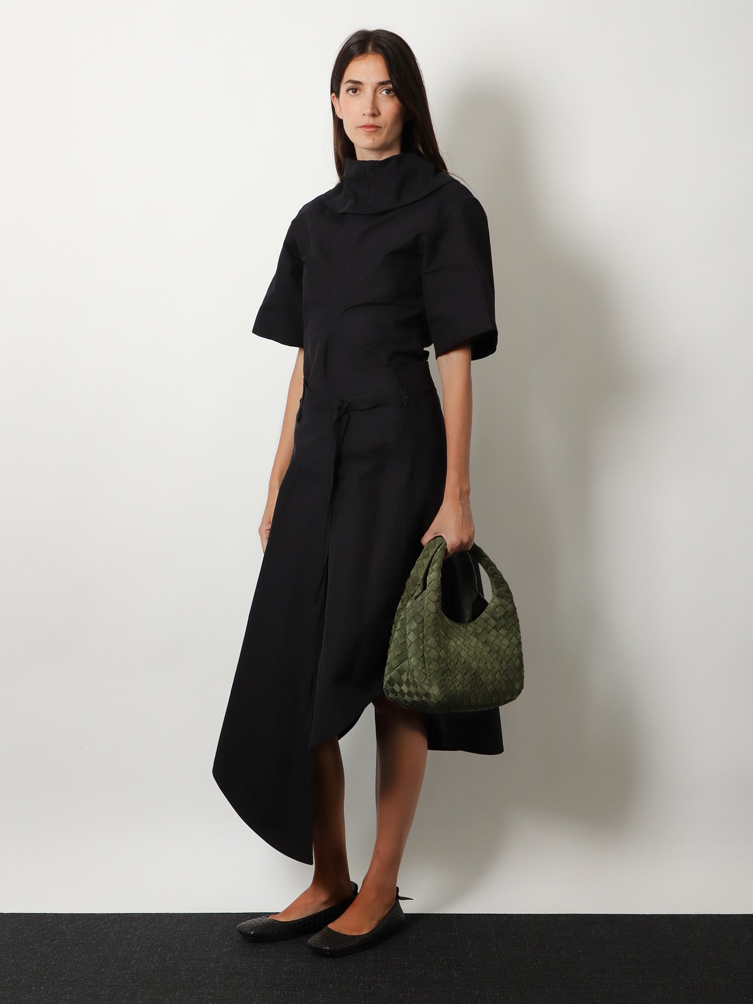 Bottega Veneta Campana Intrecciato Suede Shoulder Bag