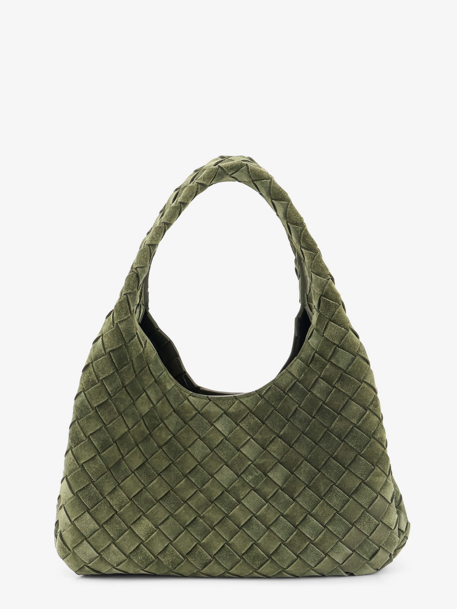 Bottega Veneta Campana Intrecciato Suede Shoulder Bag