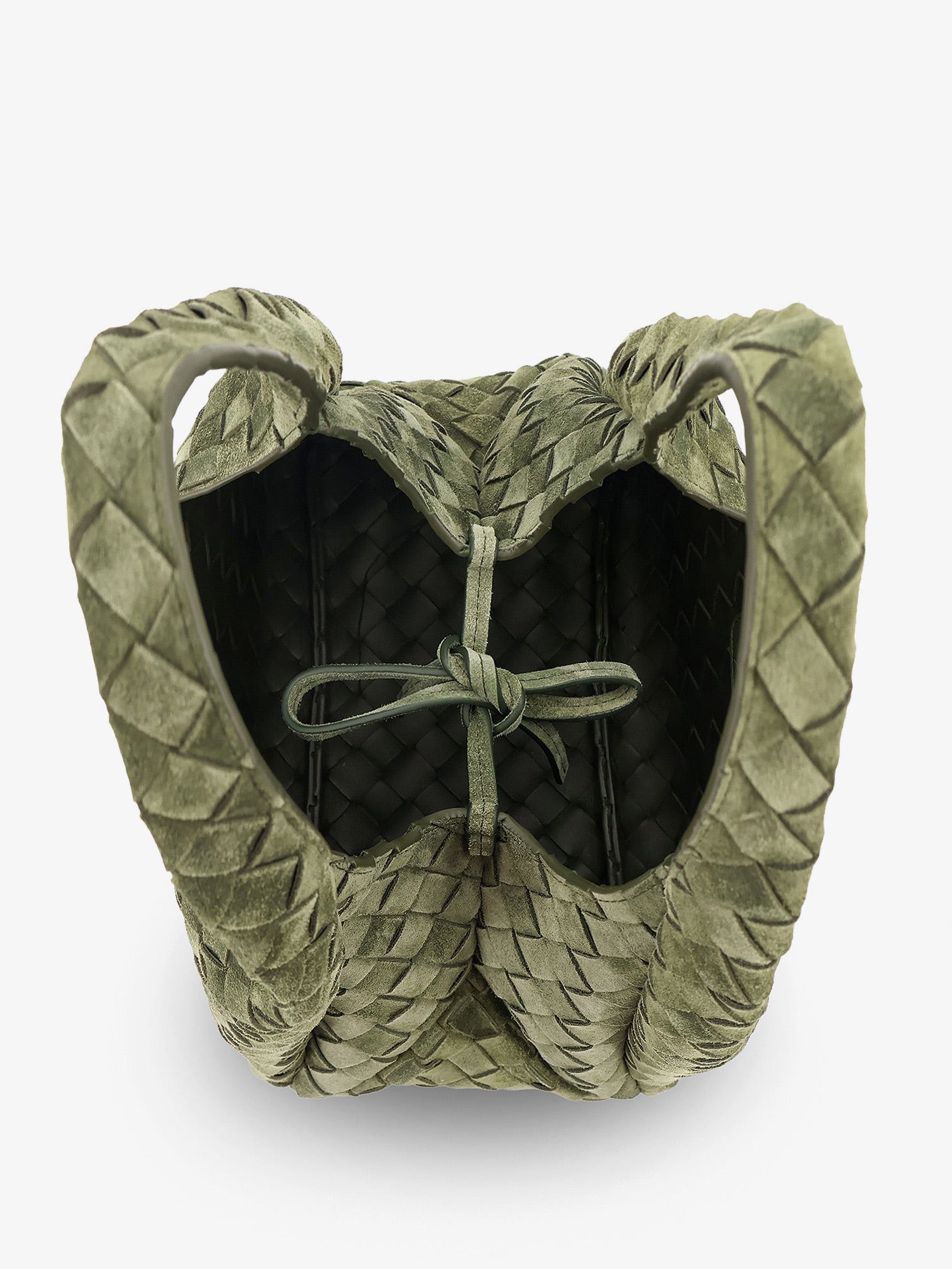 Bottega Veneta Campana Intrecciato Suede Shoulder Bag