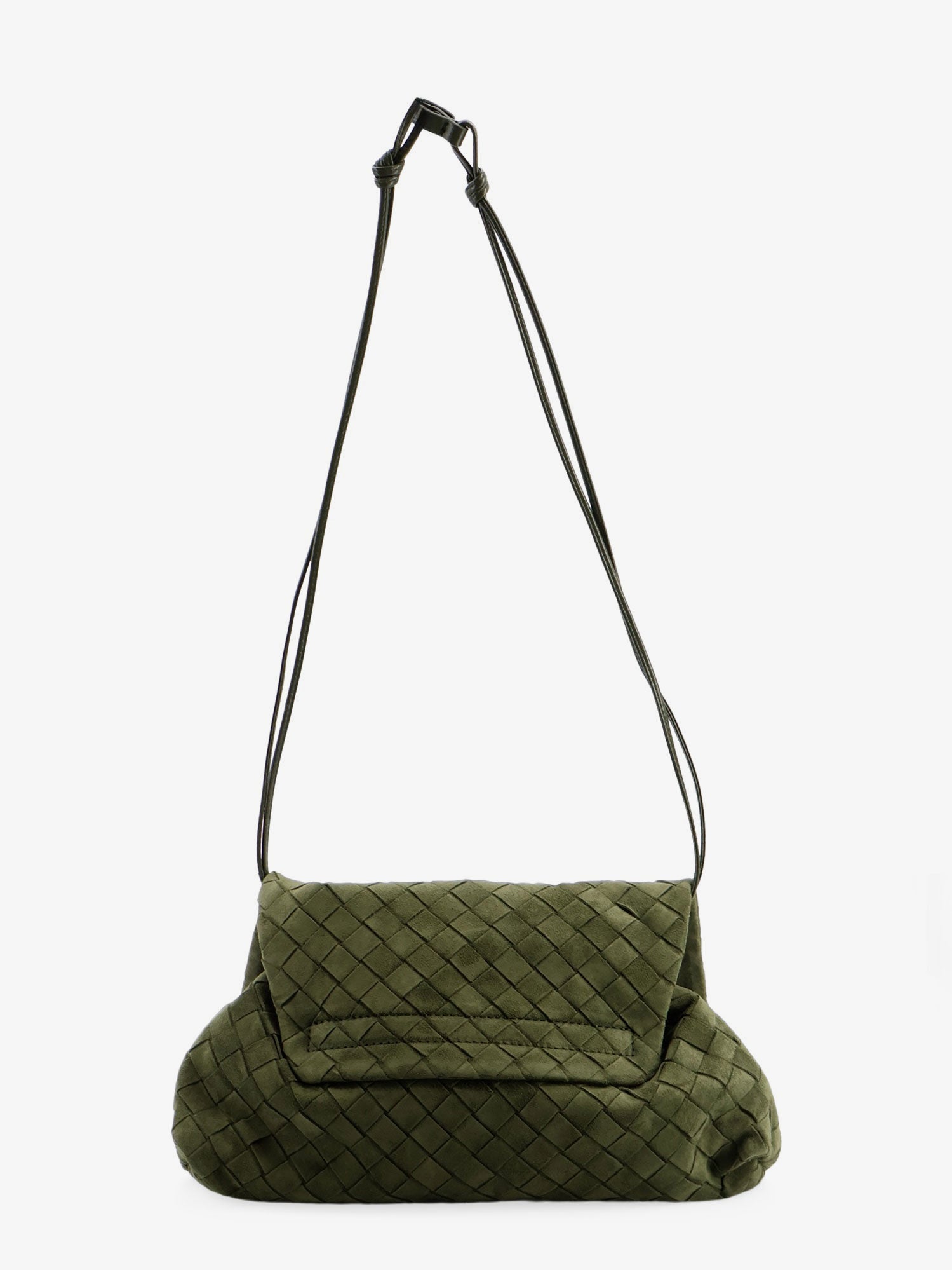 Bottega Veneta Suede Giorno Shoulder Bag With Intrecciato Pattern