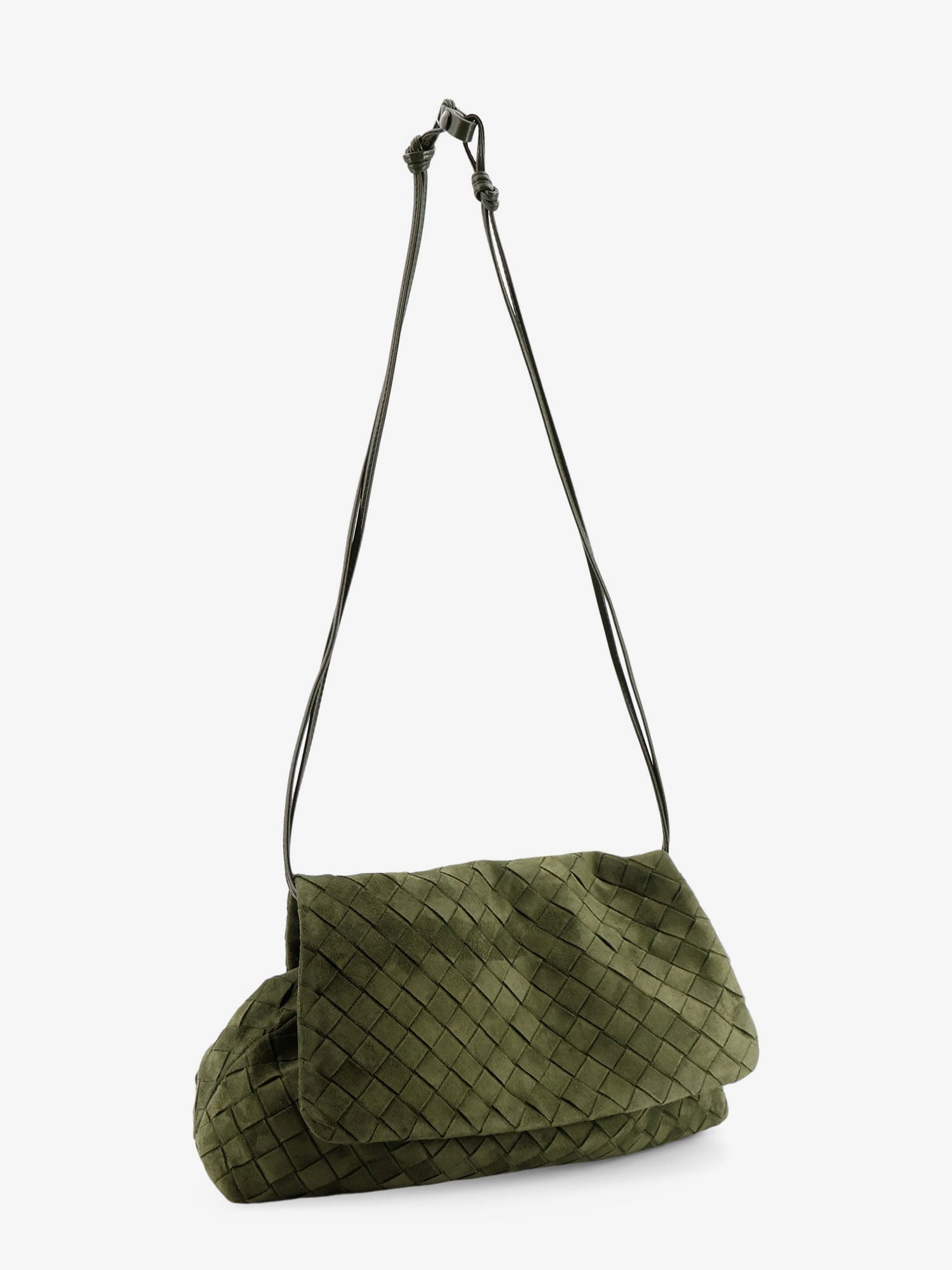 Bottega Veneta Suede Giorno Shoulder Bag With Intrecciato Pattern