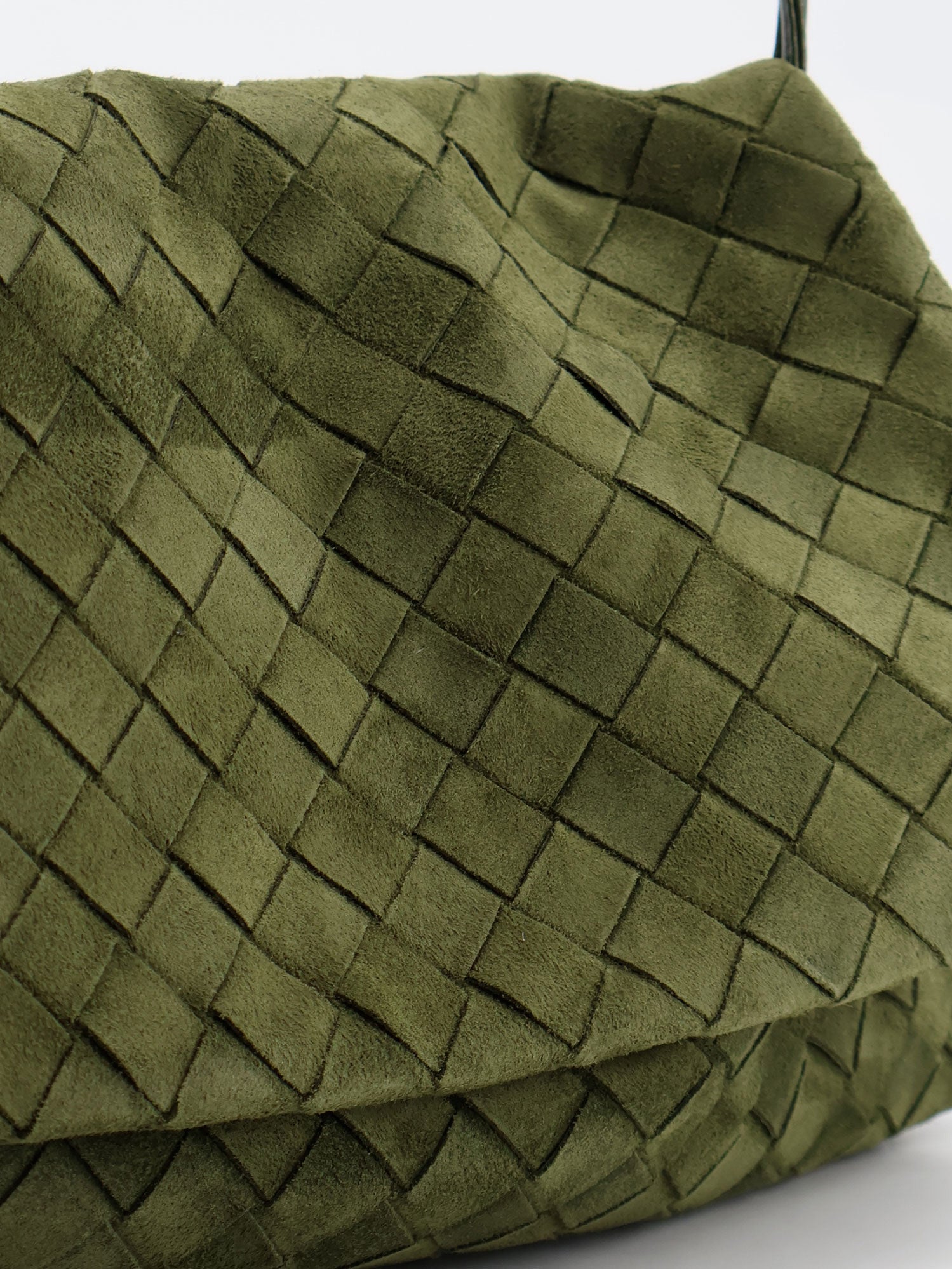 Bottega Veneta Suede Giorno Shoulder Bag With Intrecciato Pattern