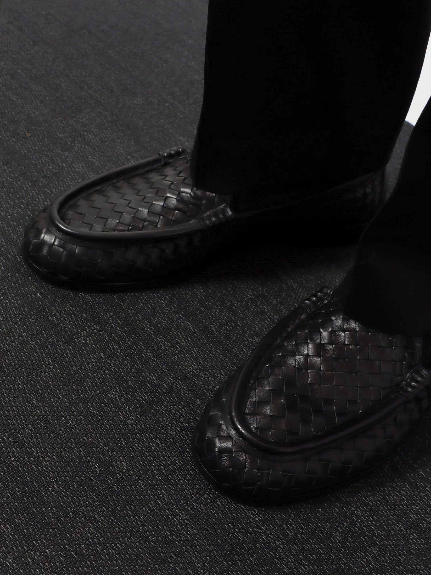 Bottega Veneta Silenzio Leather Loafers With Intrecciato Motif