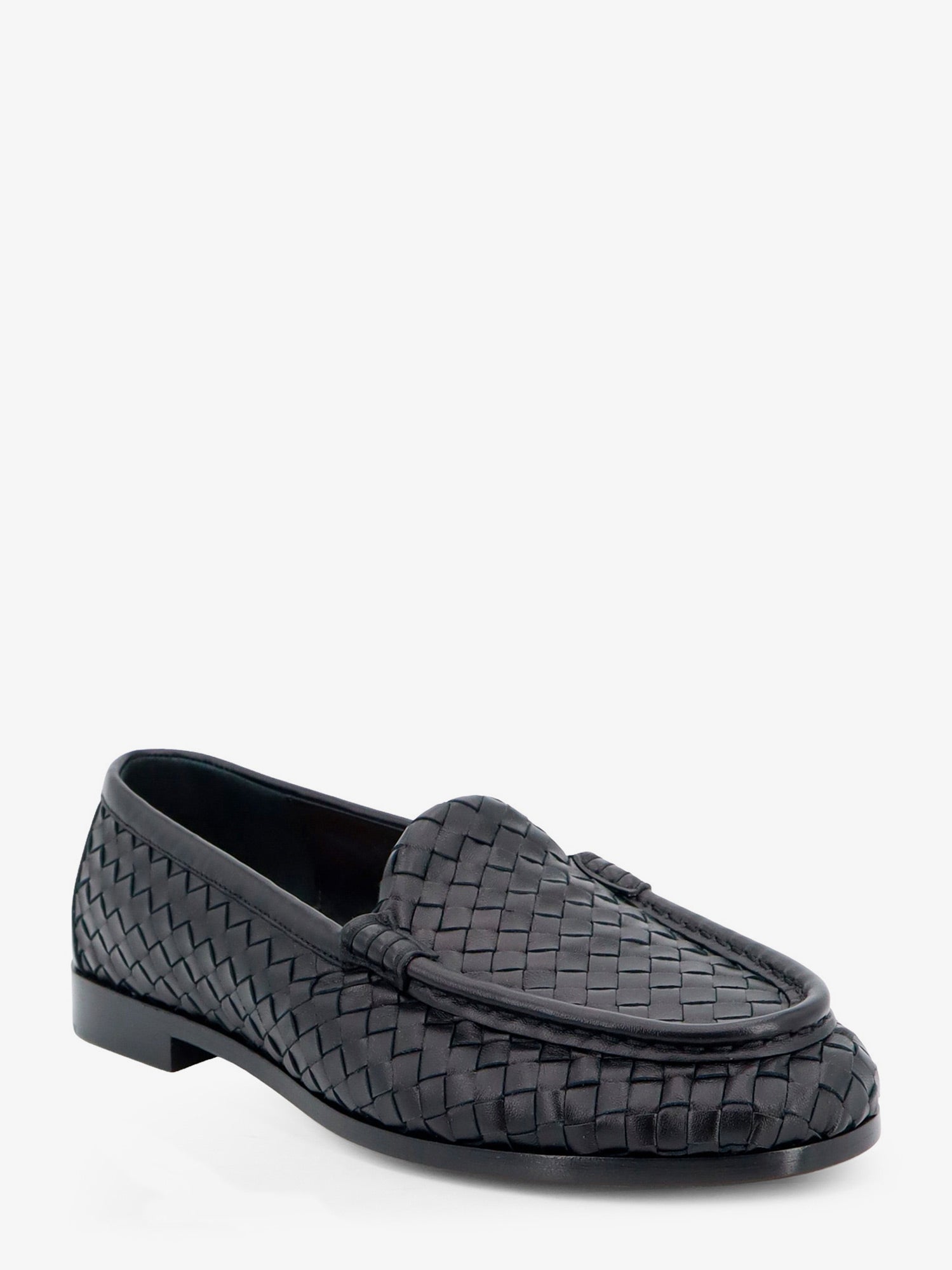 Bottega Veneta Silenzio Leather Loafers With Intrecciato Motif