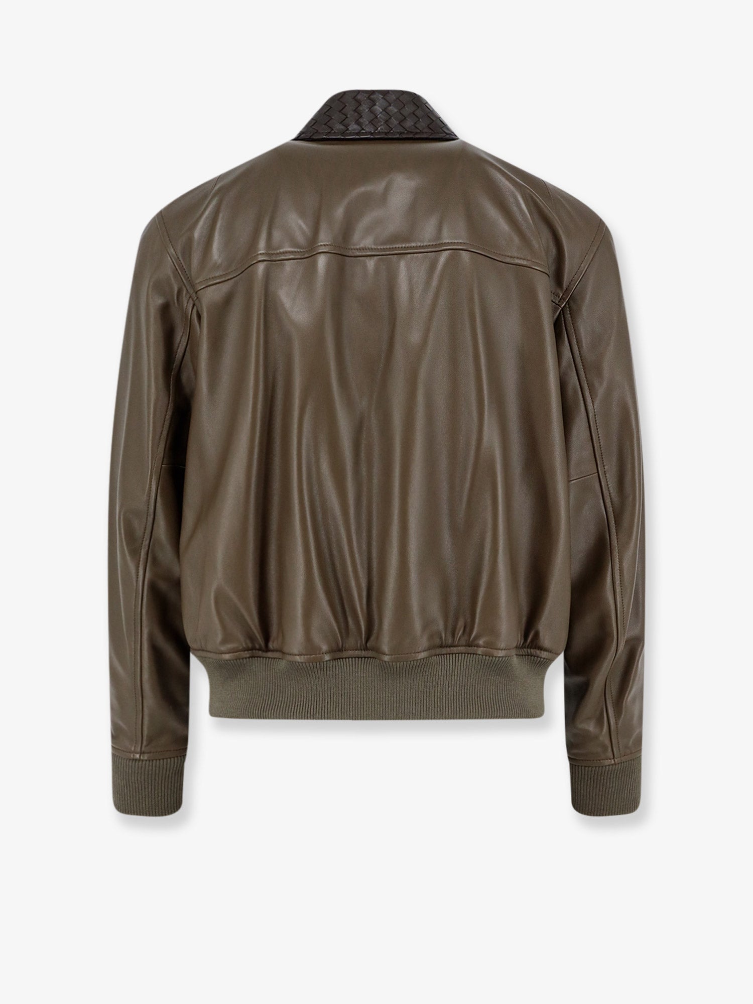 Bottega Veneta Leather Jacket With Ibntrecciato Detail