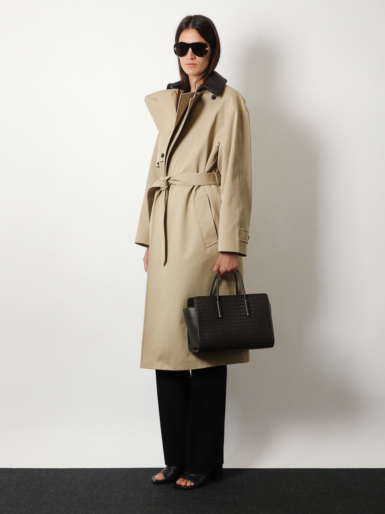 Bottega Veneta Barbara Leather Handbag With Intrecciato Motif