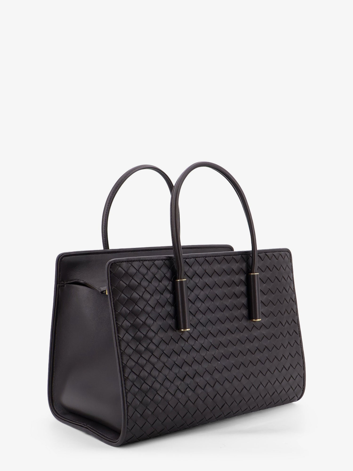 Bottega Veneta Barbara Leather Handbag With Intrecciato Motif