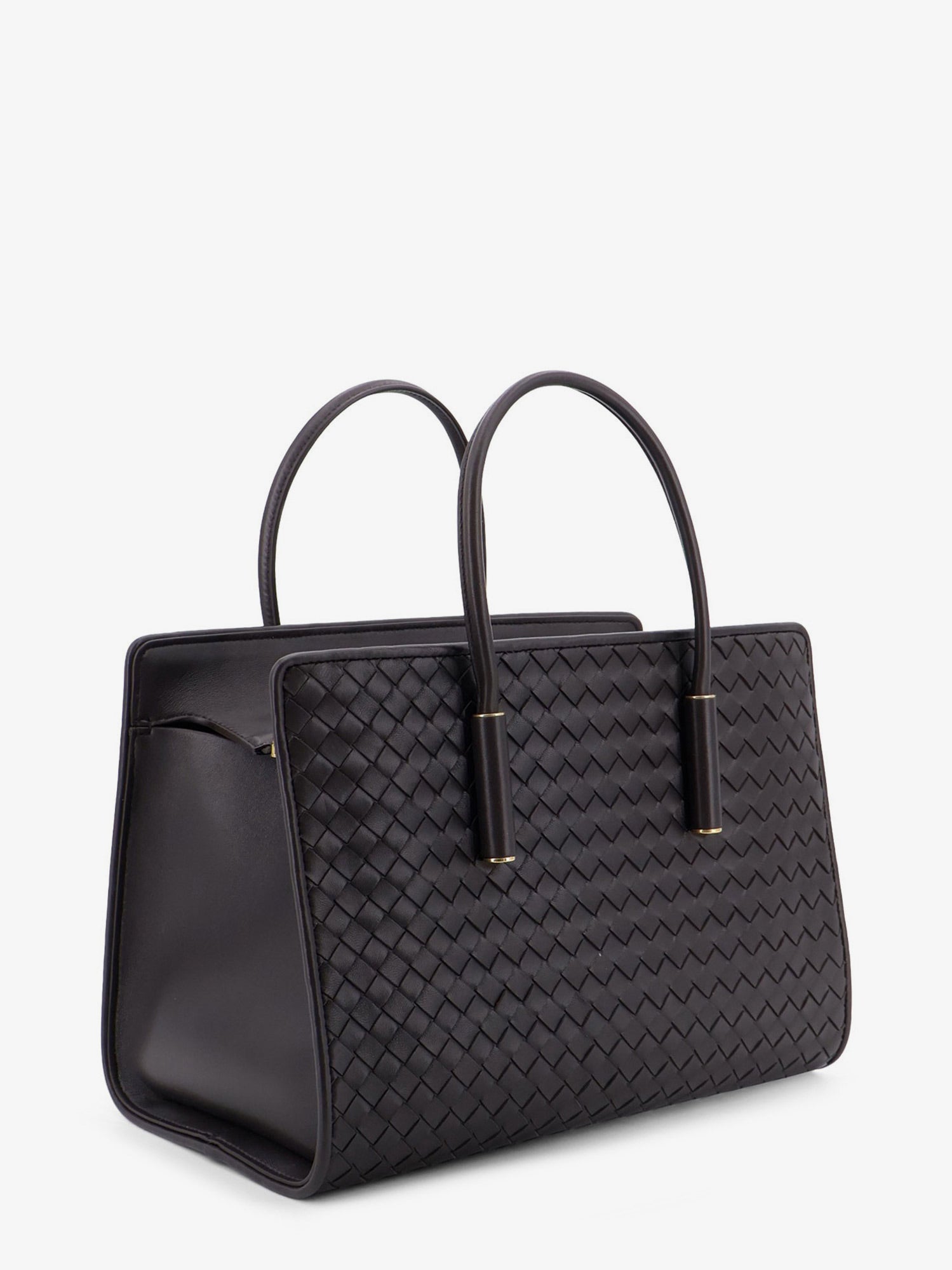 Bottega Veneta Barbara Leather Handbag With Intrecciato Motif