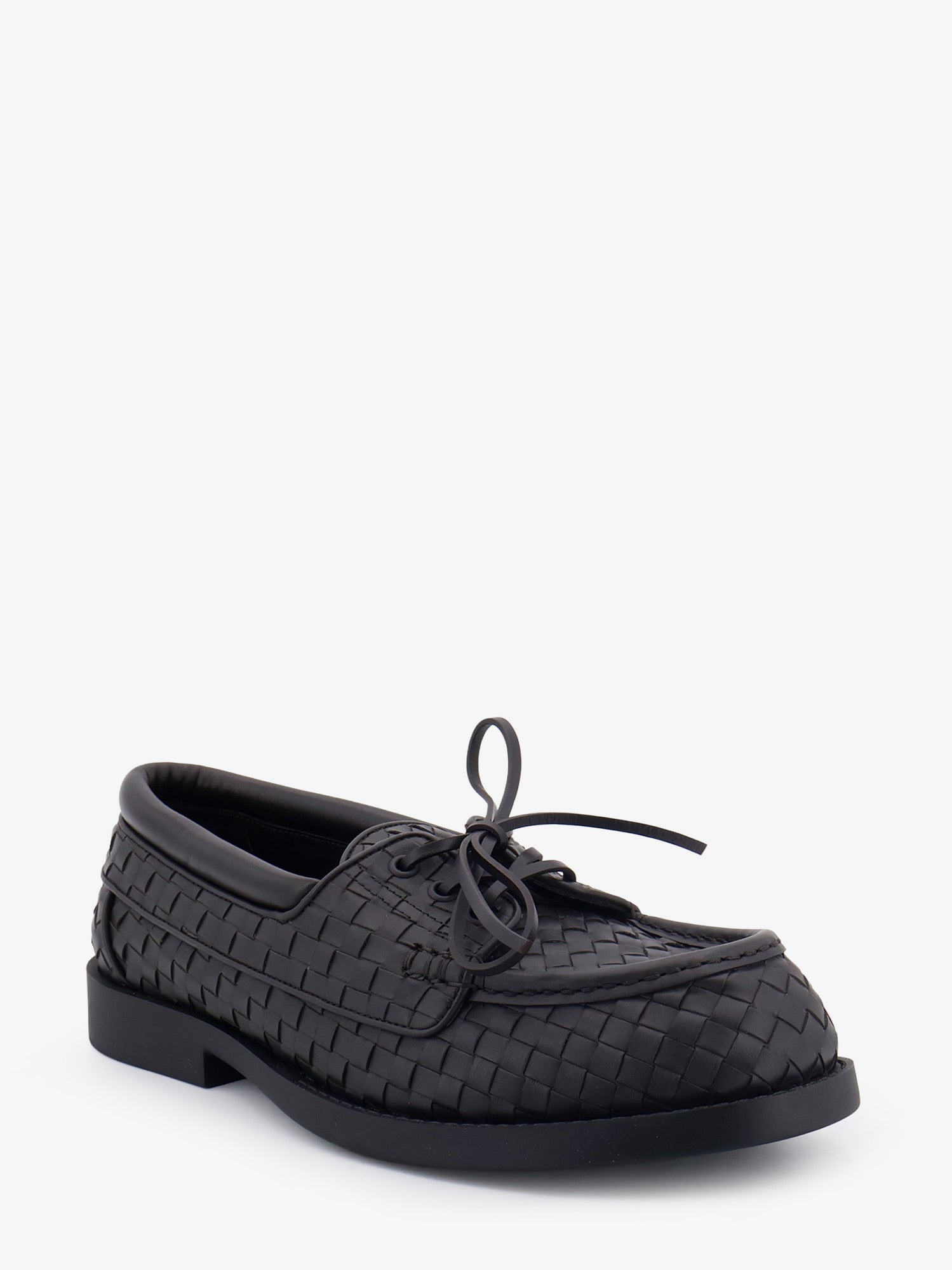 Bottega Veneta Pier Intrecciato Leather Boat Shoes