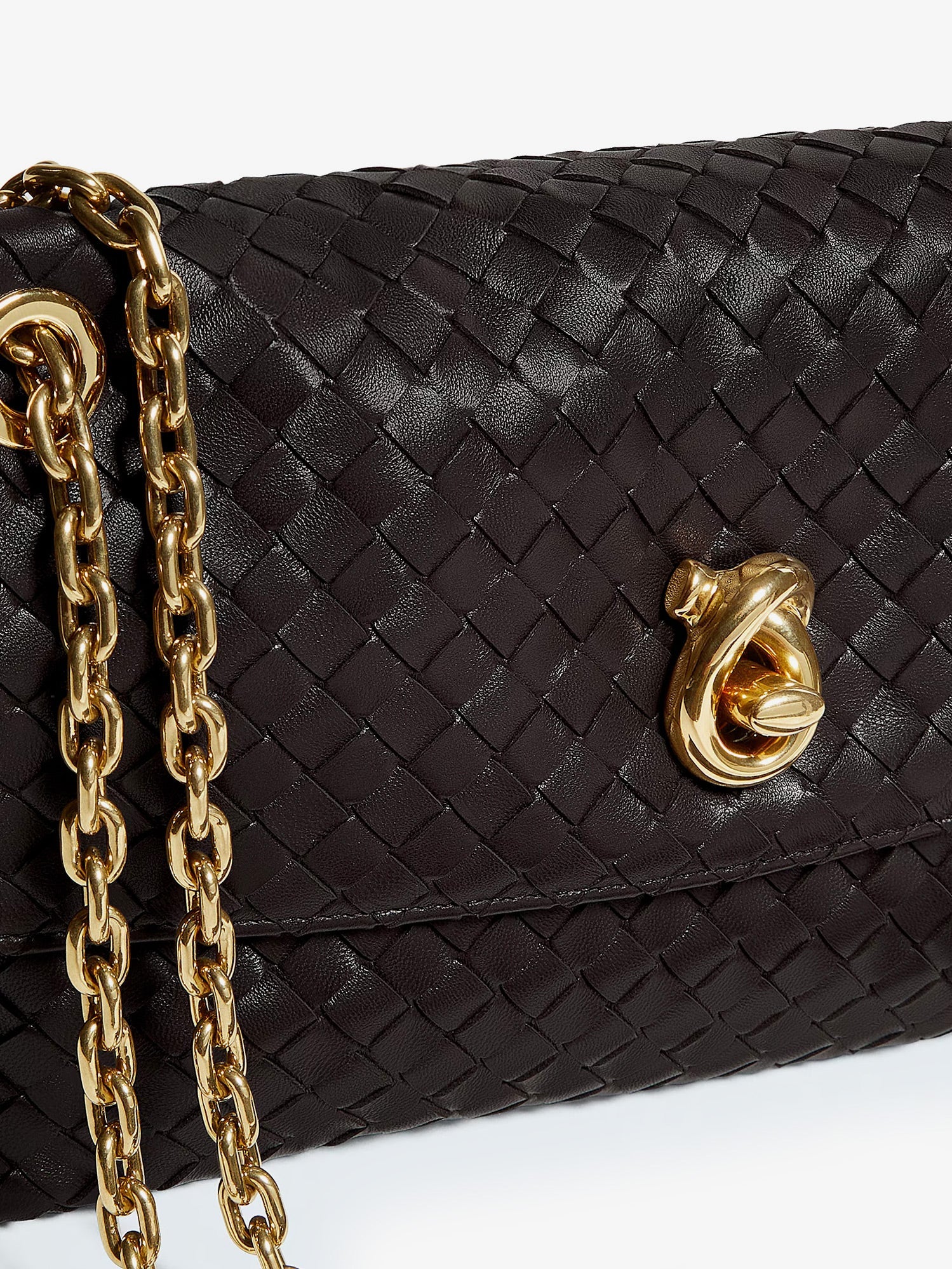 Bottega Veneta Madison Leather Shoulder Bag With Knot Detail