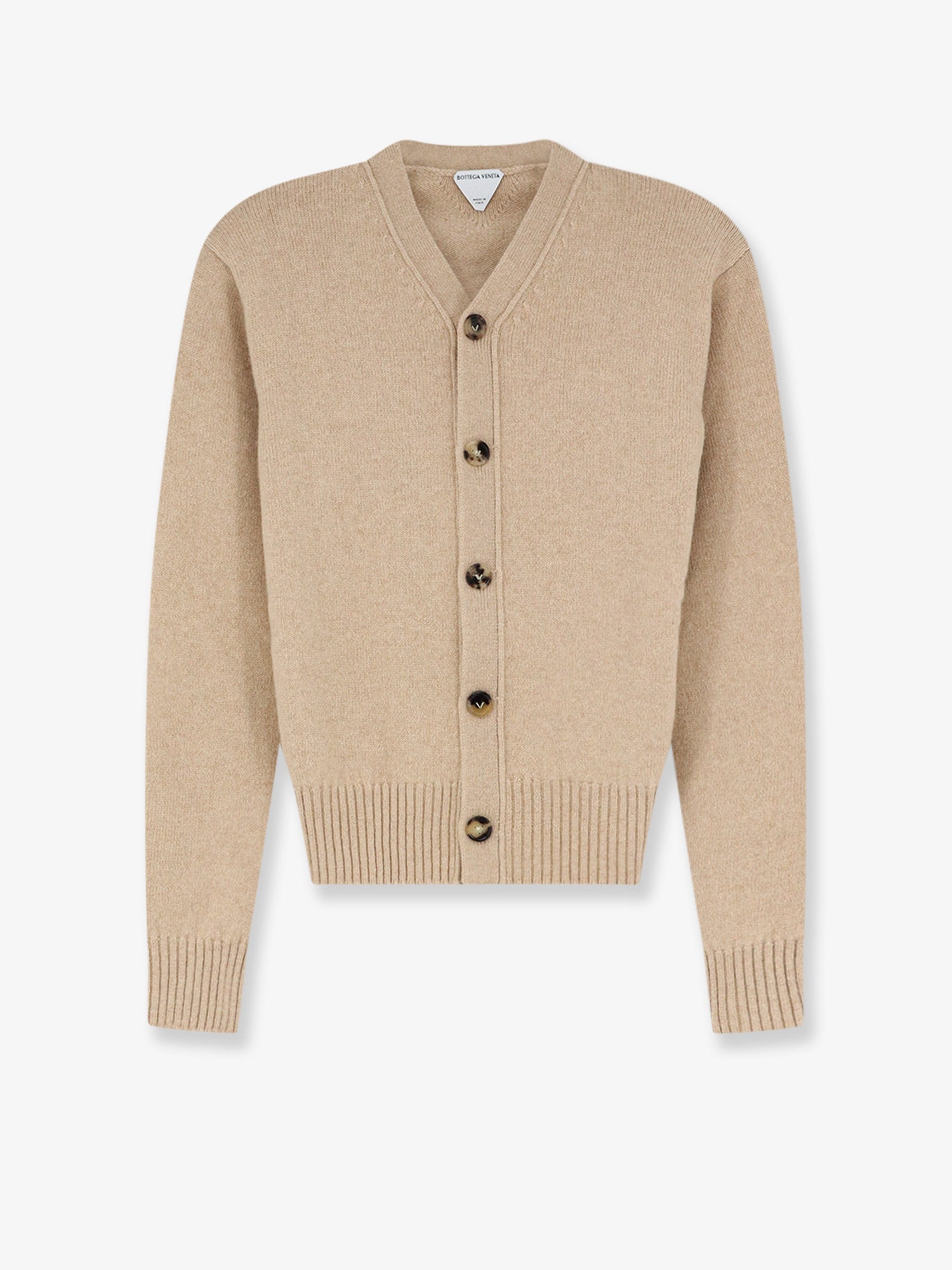 Bottega Veneta Cashmere Blend Cardigan With Intrecciato Logo Patch
