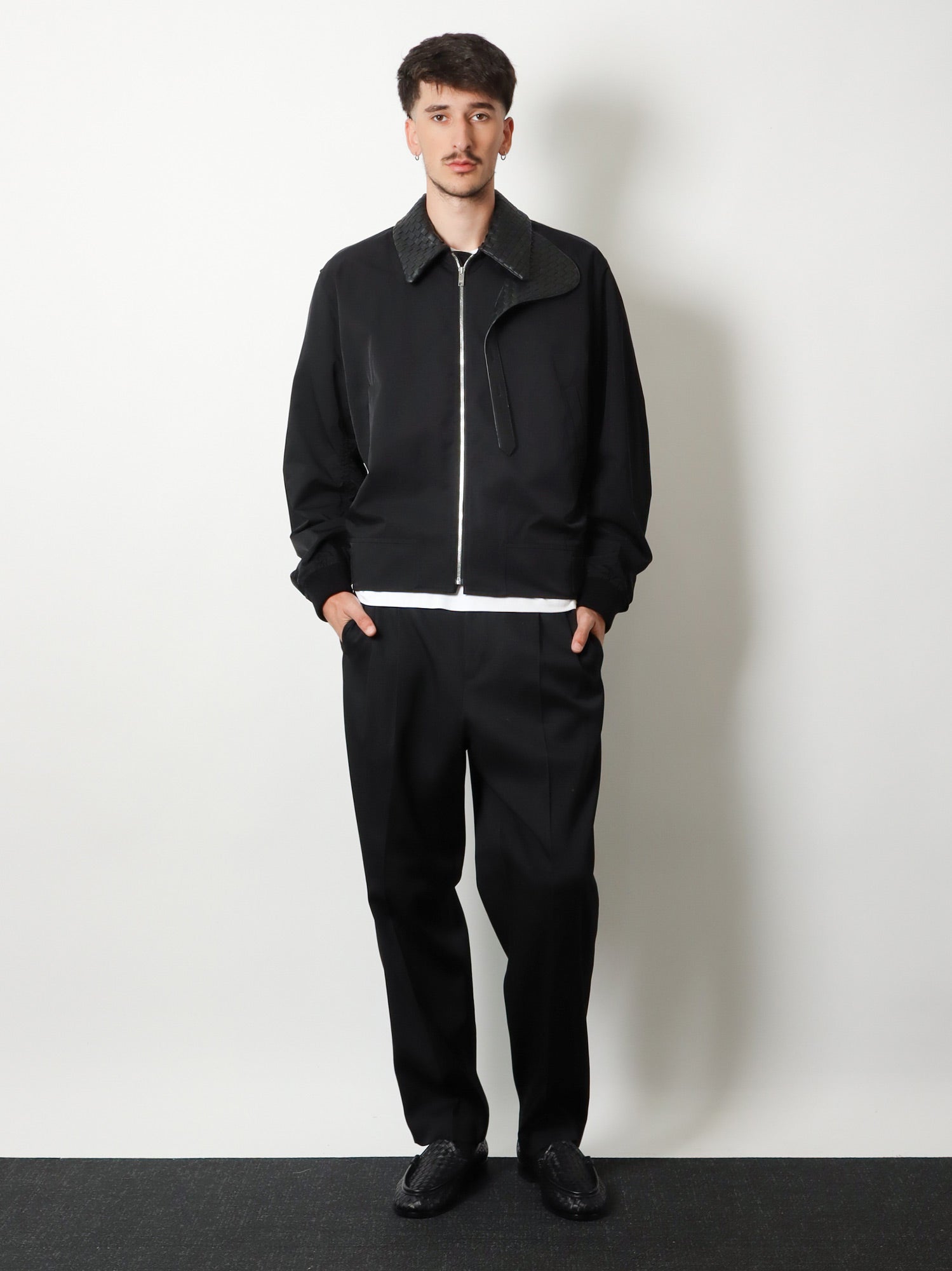 Bottega Veneta Nylon And Cotton Jacket With Intrecciato Details