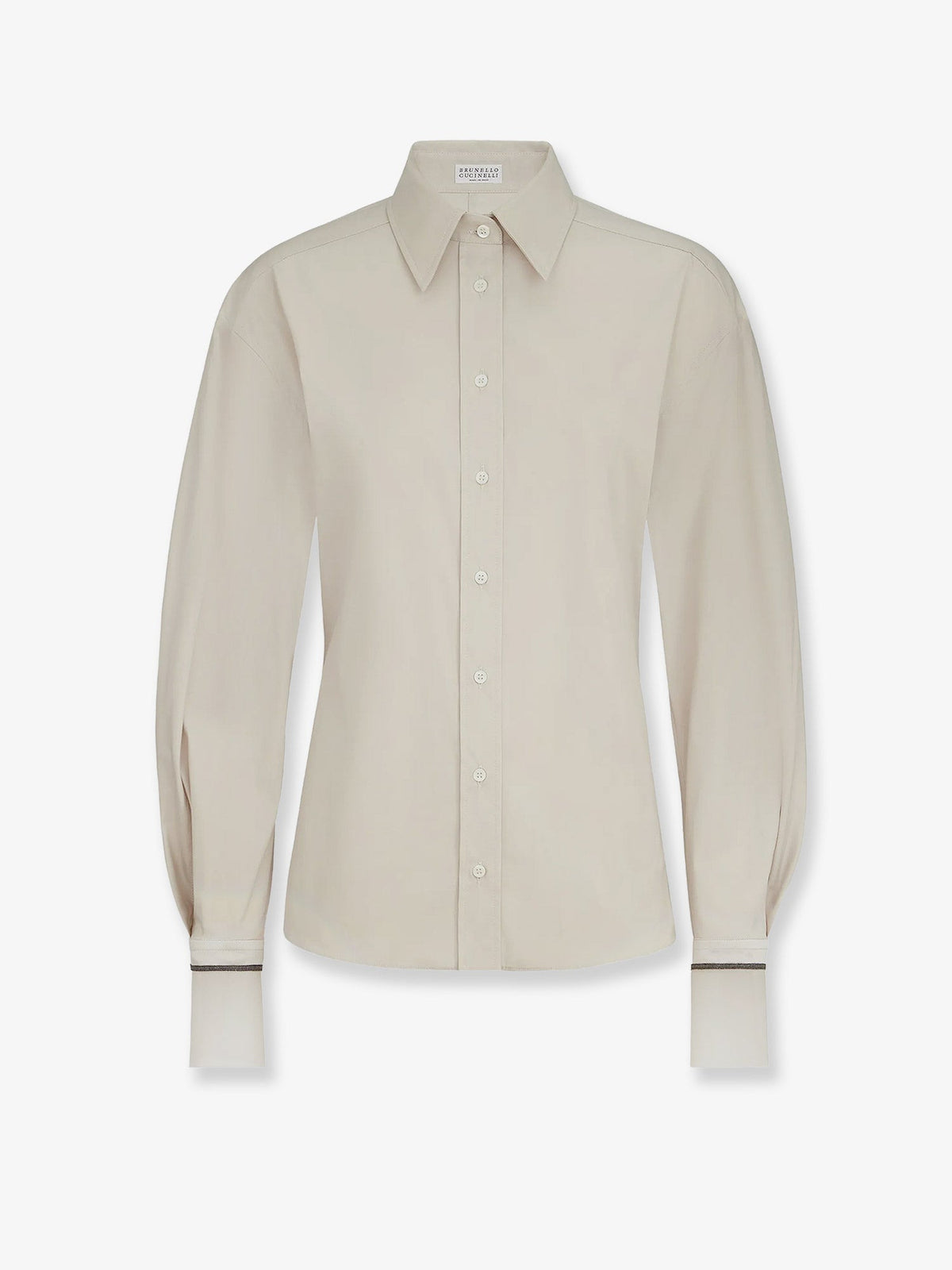 Brunello Cucinelli Cotton Blend Shirt With Silk Cuffs