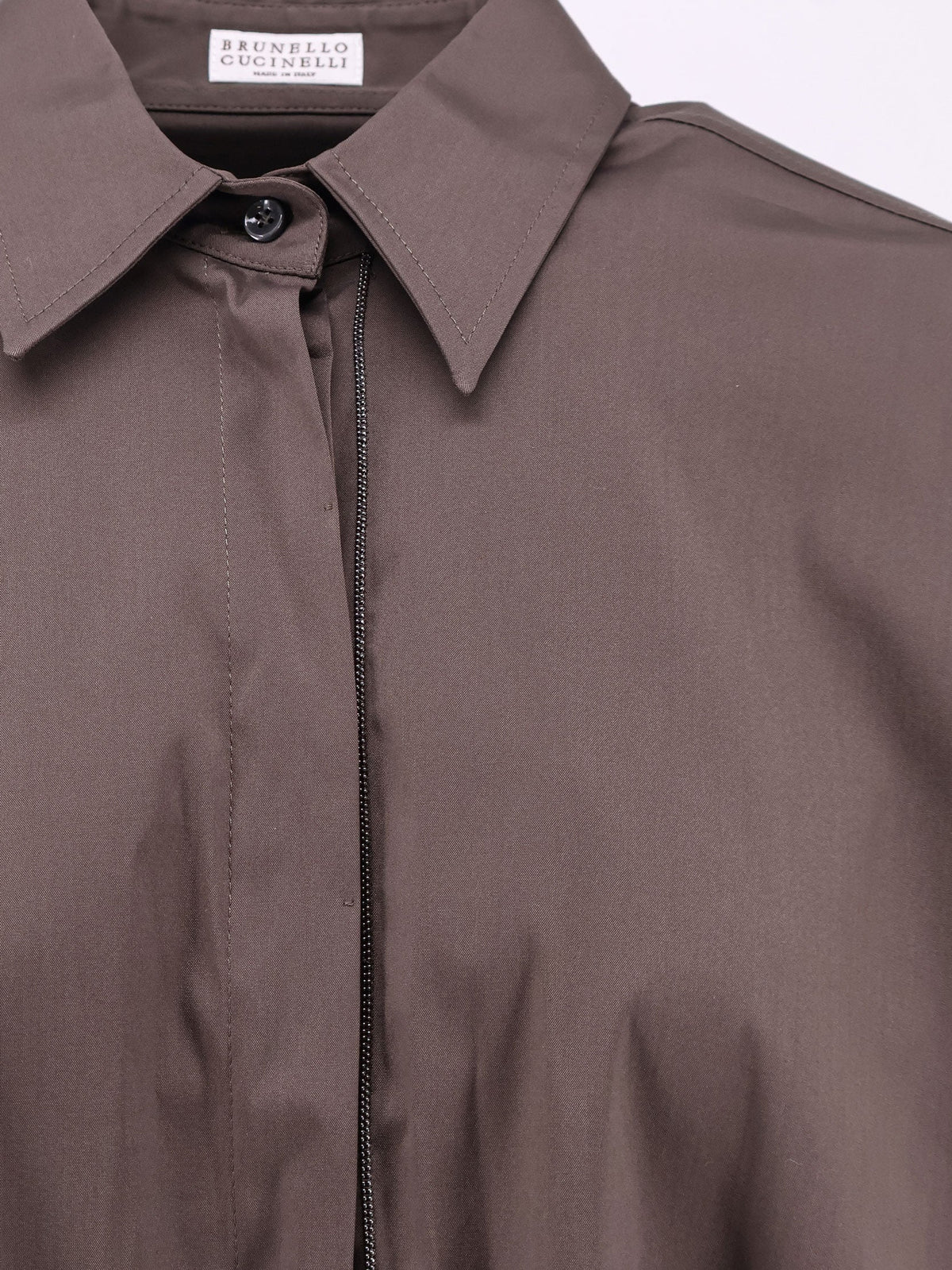 Brunello Cucinelli Cotton Blend Shirt With Shiny Trim