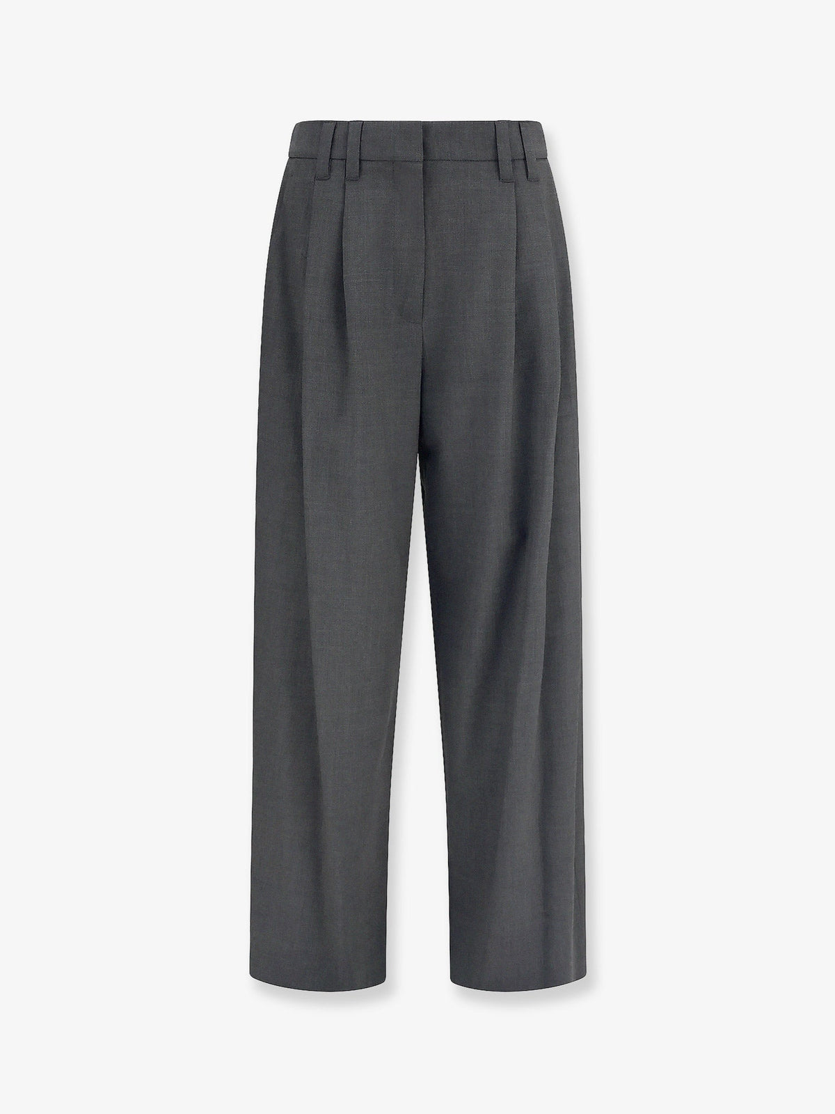 Brunello Cucinelli Stretch Virgin Wool Blend Trousers With Monili Detail