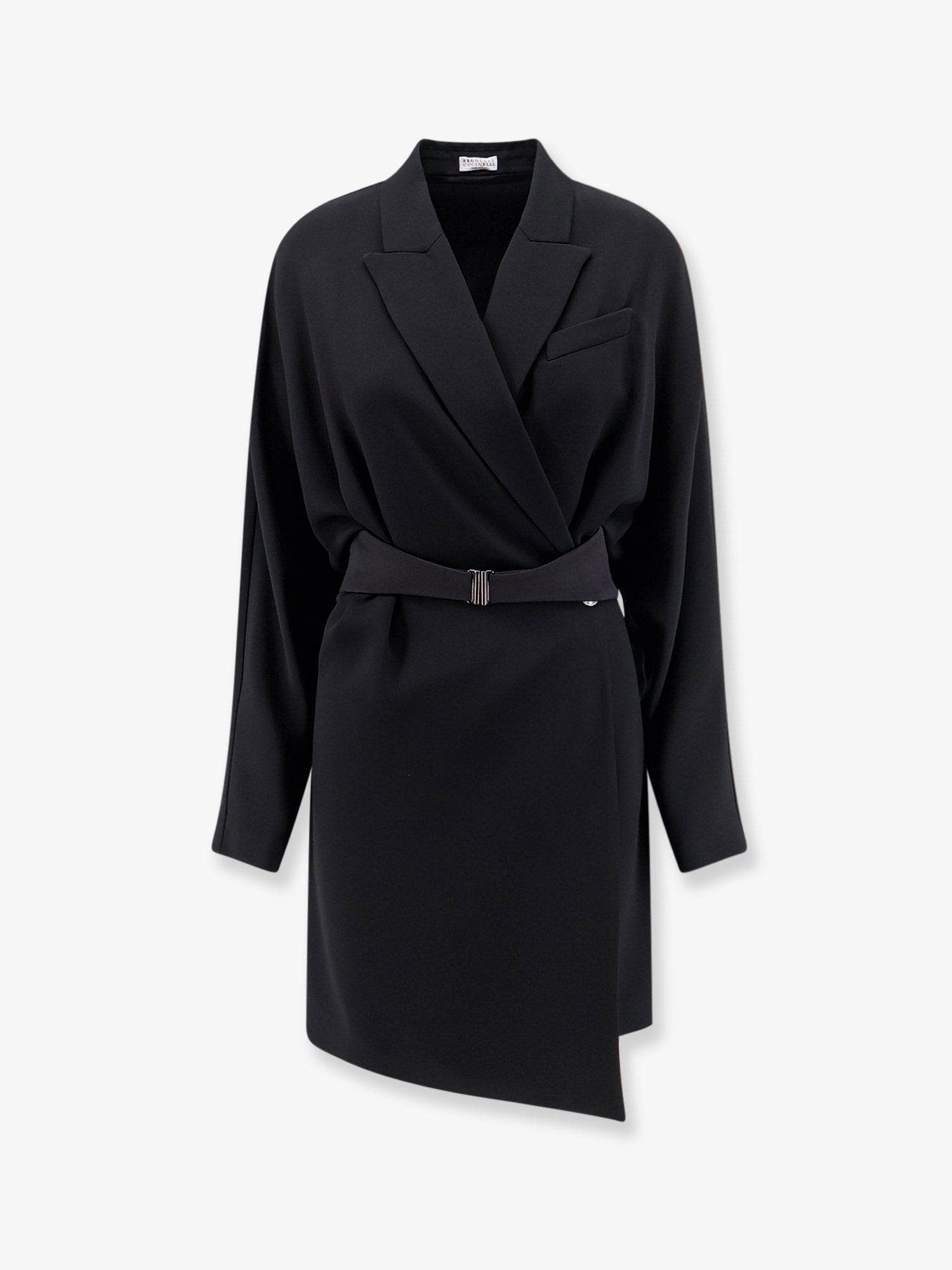 Brunello Cucinelli Chemisier Dress With Tuxedo-style Band