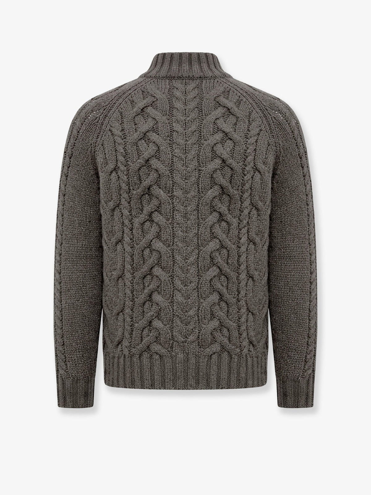 Brunello Cucinelli Cable Knit Cardigan With Zip In Cashmere