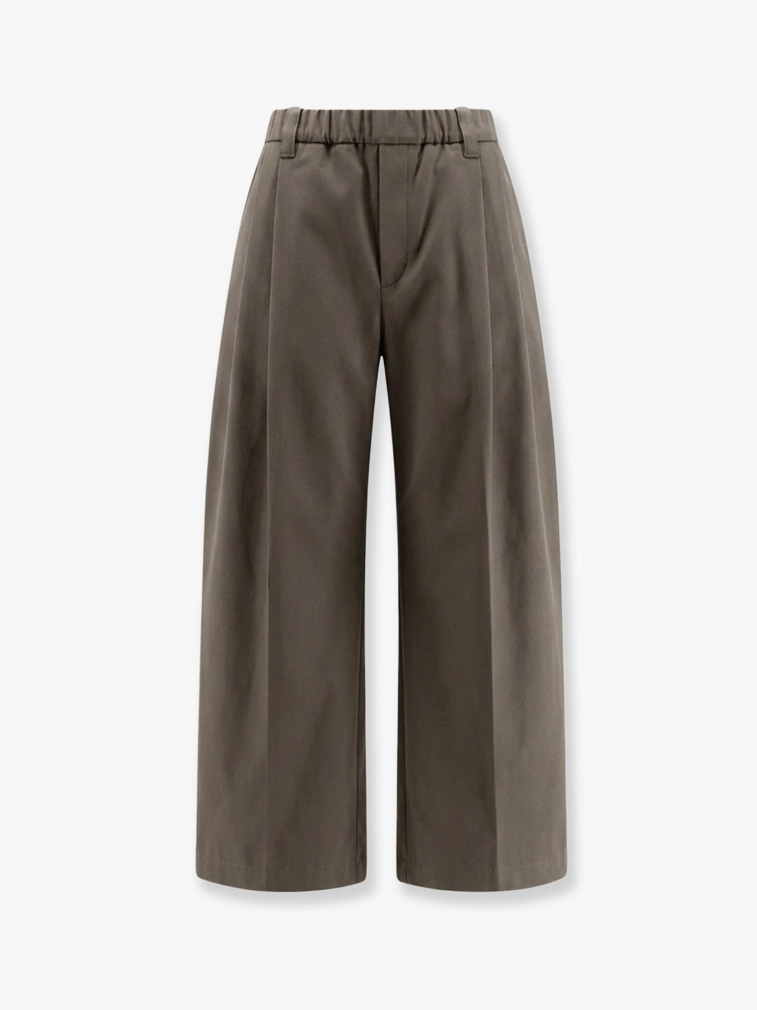 Brunello Cucinelli Cotton Trousers With Elastic And Monili Detail