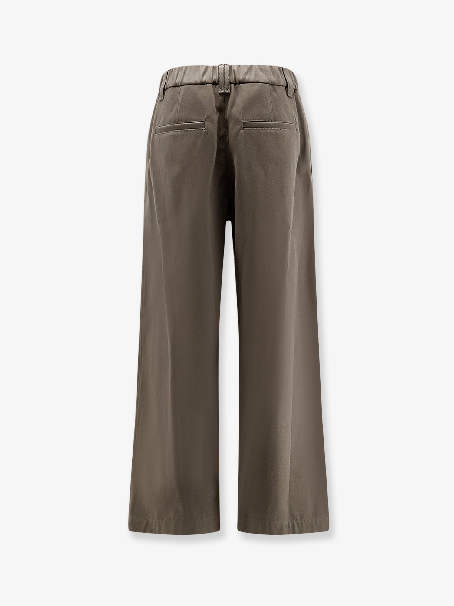 Brunello Cucinelli Cotton Trousers With Elastic And Monili Detail