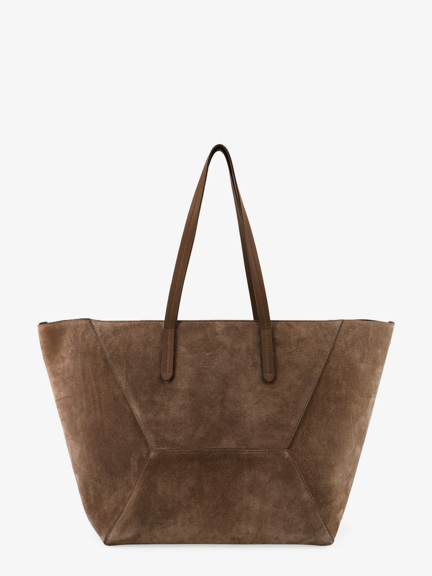 Brunello Cucinelli Bc Duo Suede Shoulder Bag With Engraved Logo