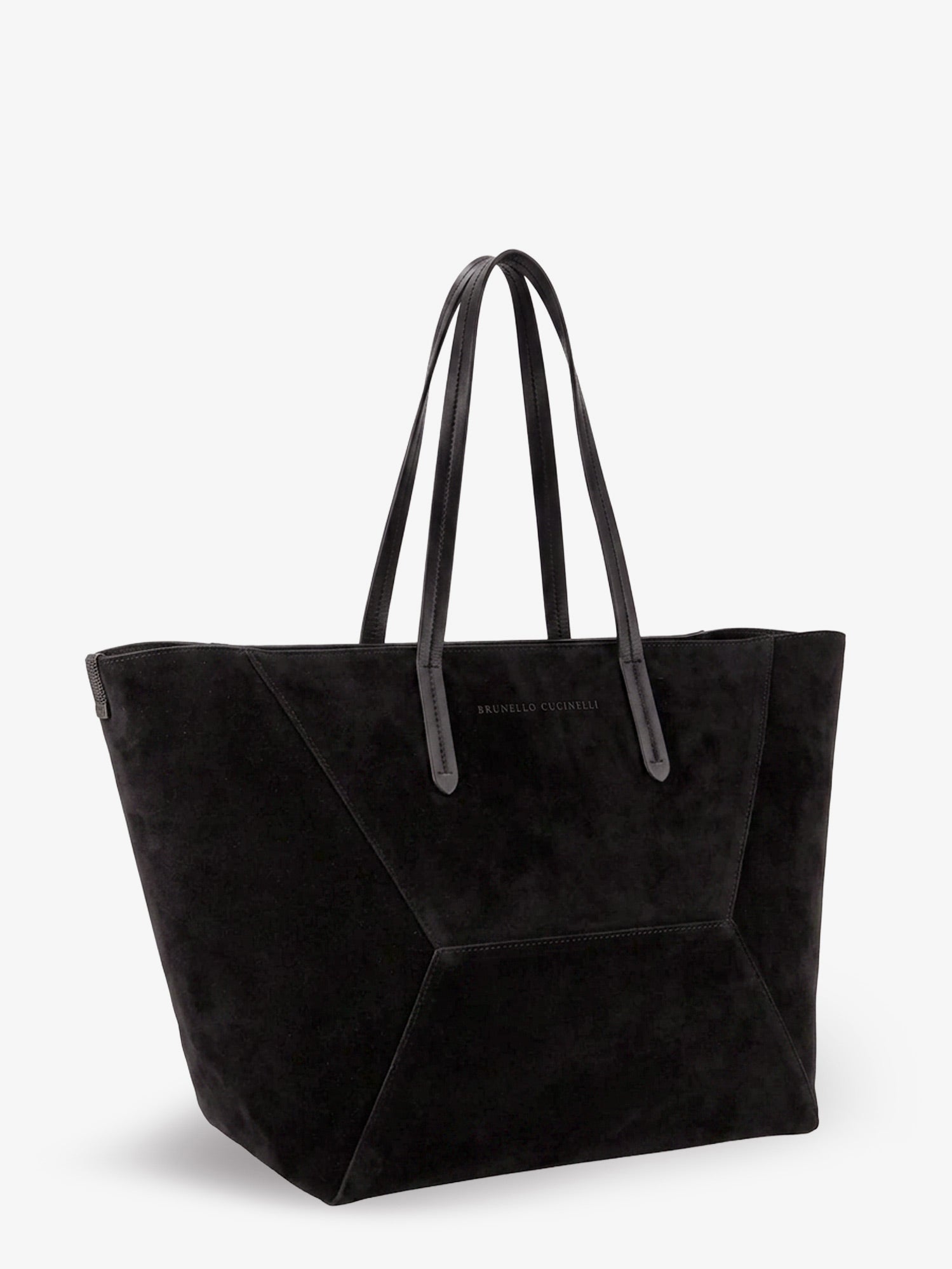 Brunello Cucinelli Bc Duo Suede Shoulder Bag With Engraved Logo
