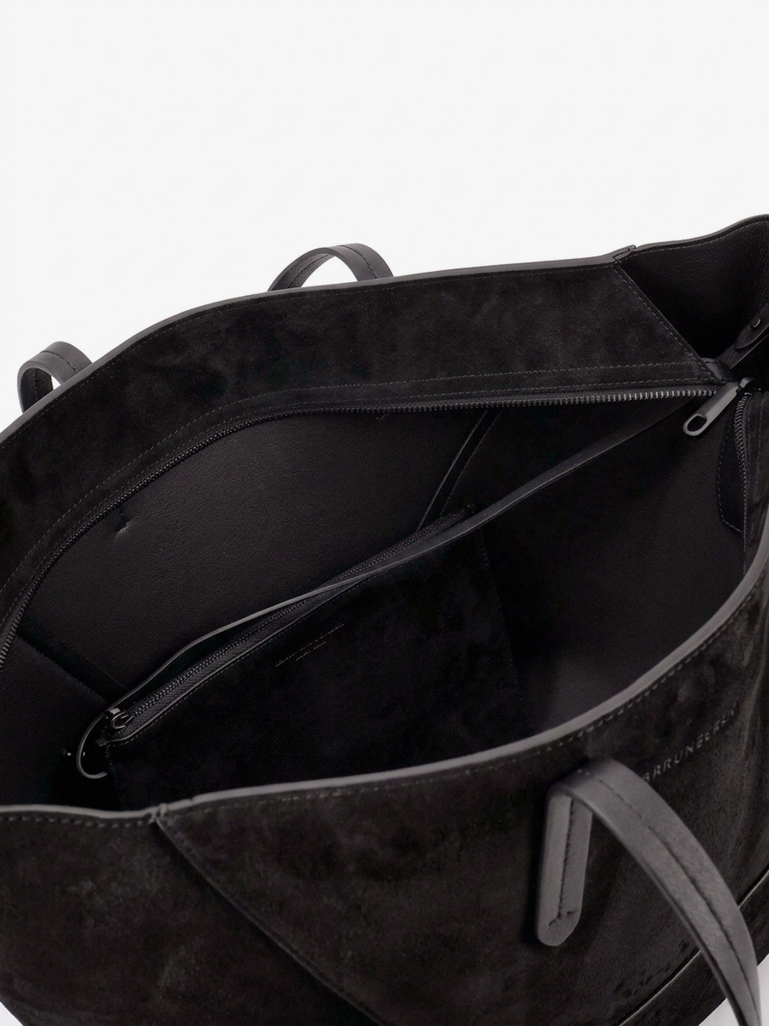 Brunello Cucinelli Bc Duo Suede Shoulder Bag With Engraved Logo