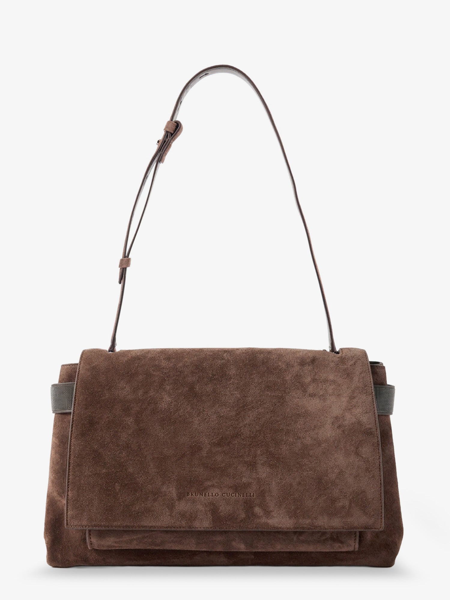 Brunello Cucinelli Suede Crossbody Bag With Monili Details