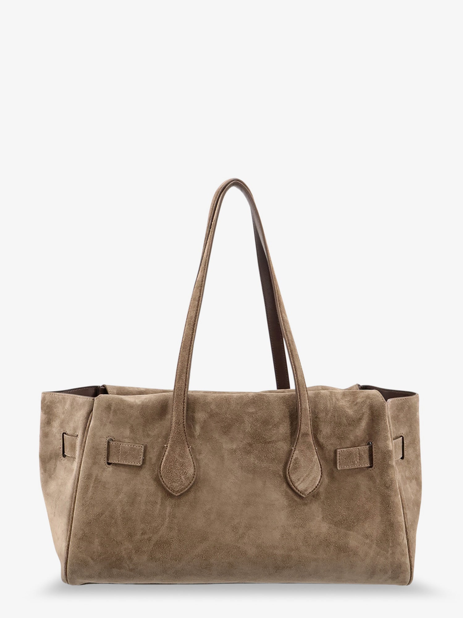 Brunello Cucinelli Suede Shoulder Bag With Logo Padlock Detail