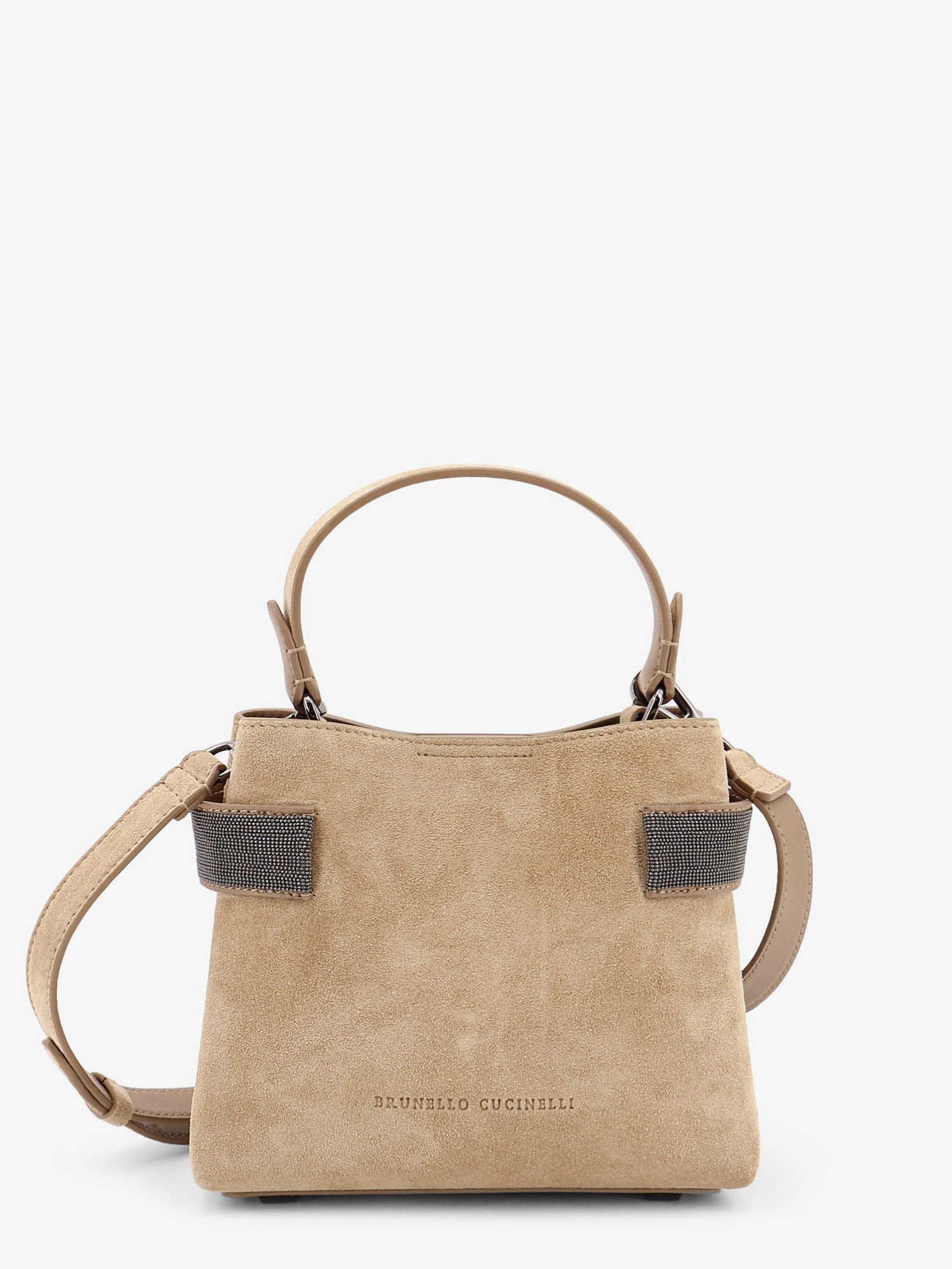 Brunello Cucinelli Suede Shoulder Bag With Monili Detail