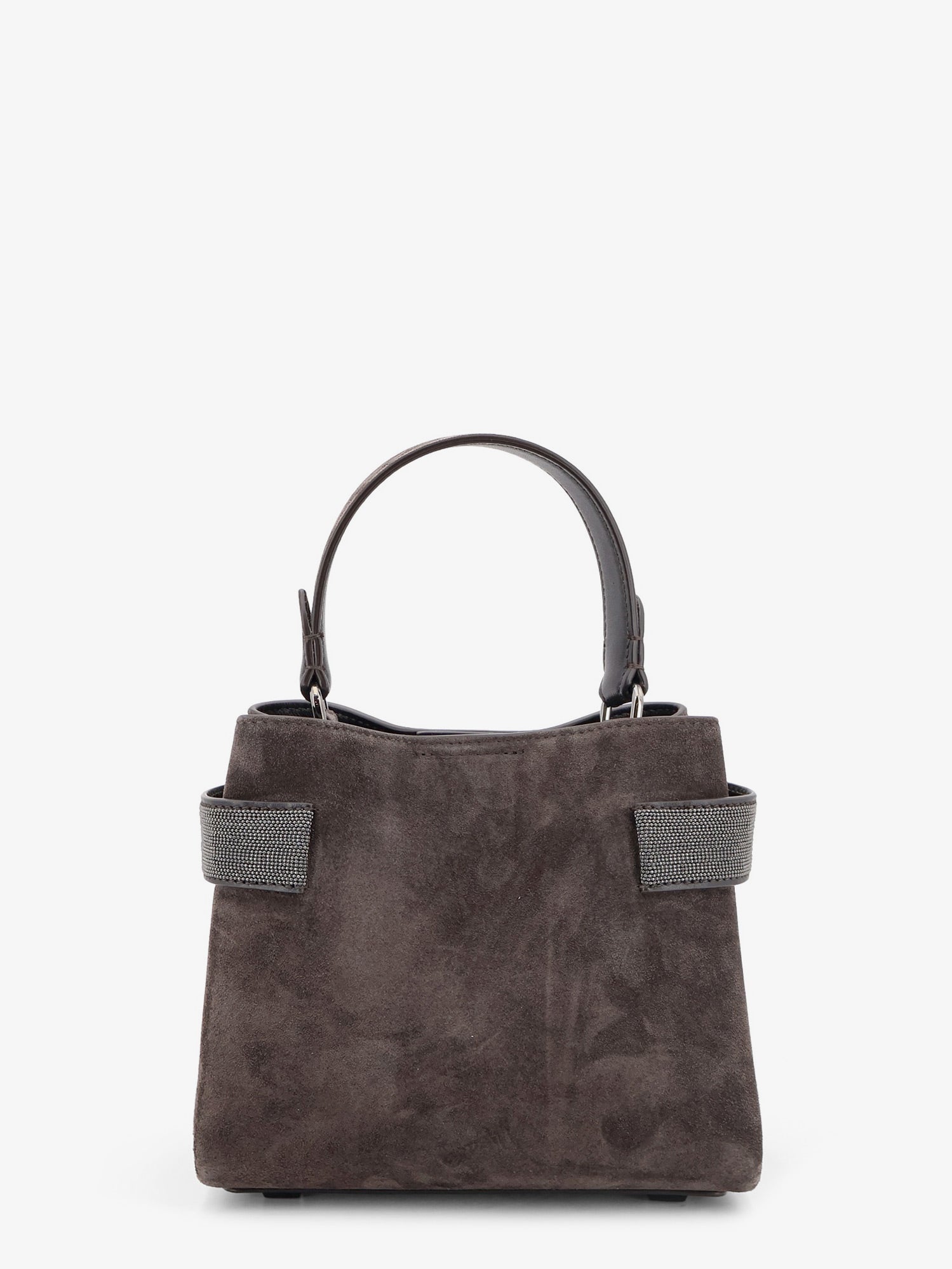 Brunello Cucinelli Suede Crossbody Bag With Monili Detail