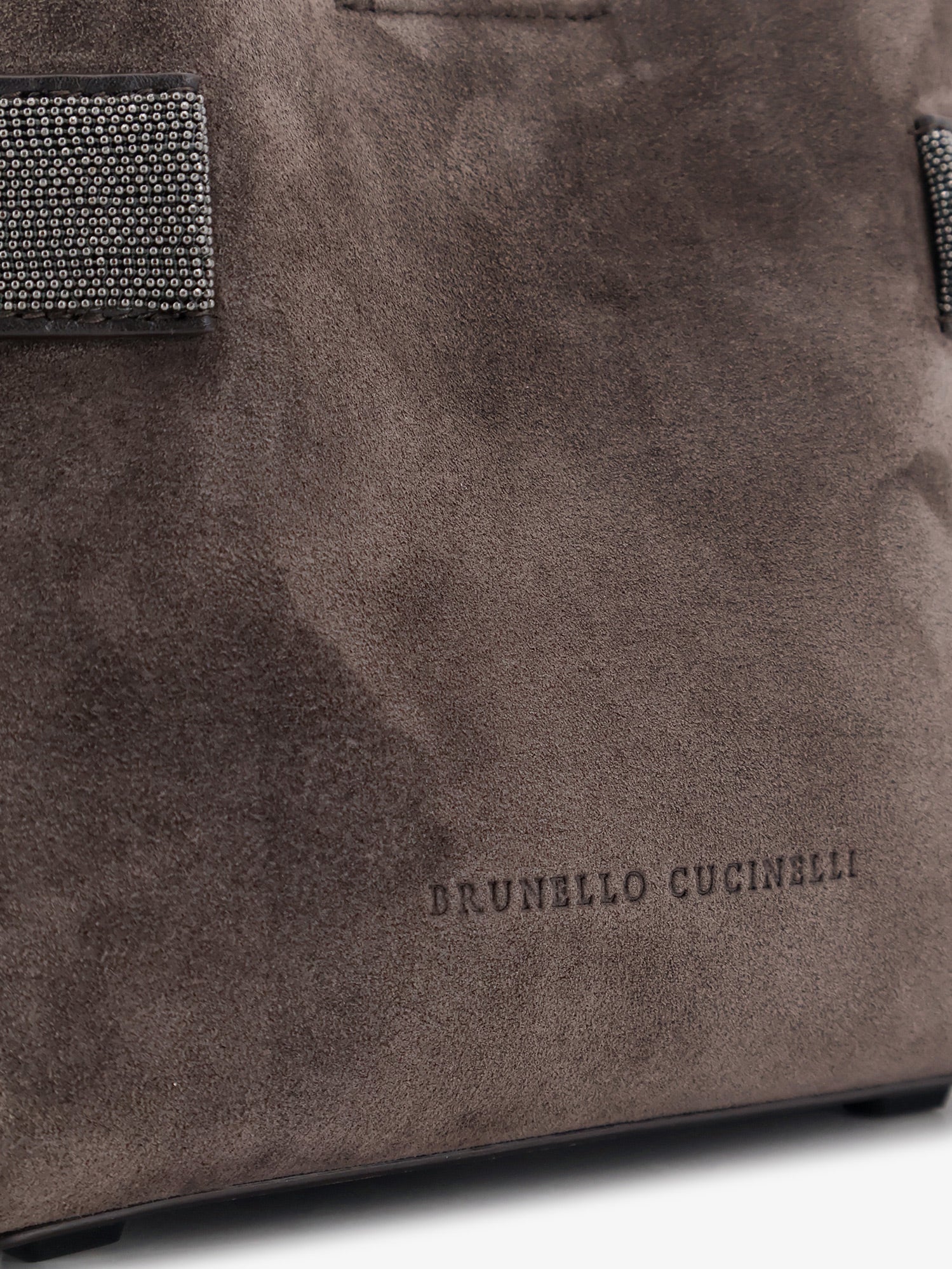 Brunello Cucinelli Suede Crossbody Bag With Monili Detail