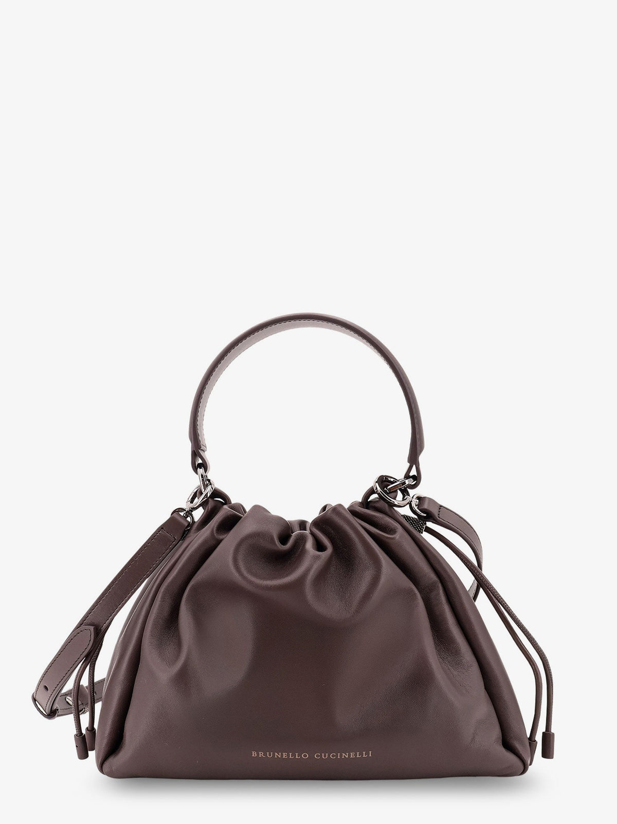 Brunello Cucinelli Leather Handbag With Monile Detail