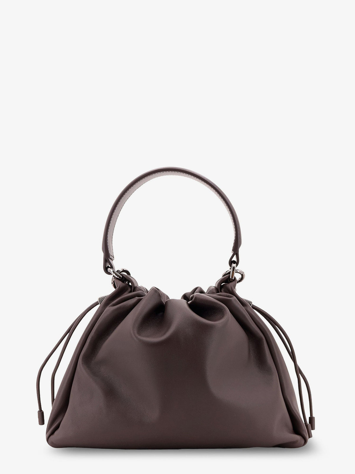 Brunello Cucinelli Leather Handbag With Monile Detail