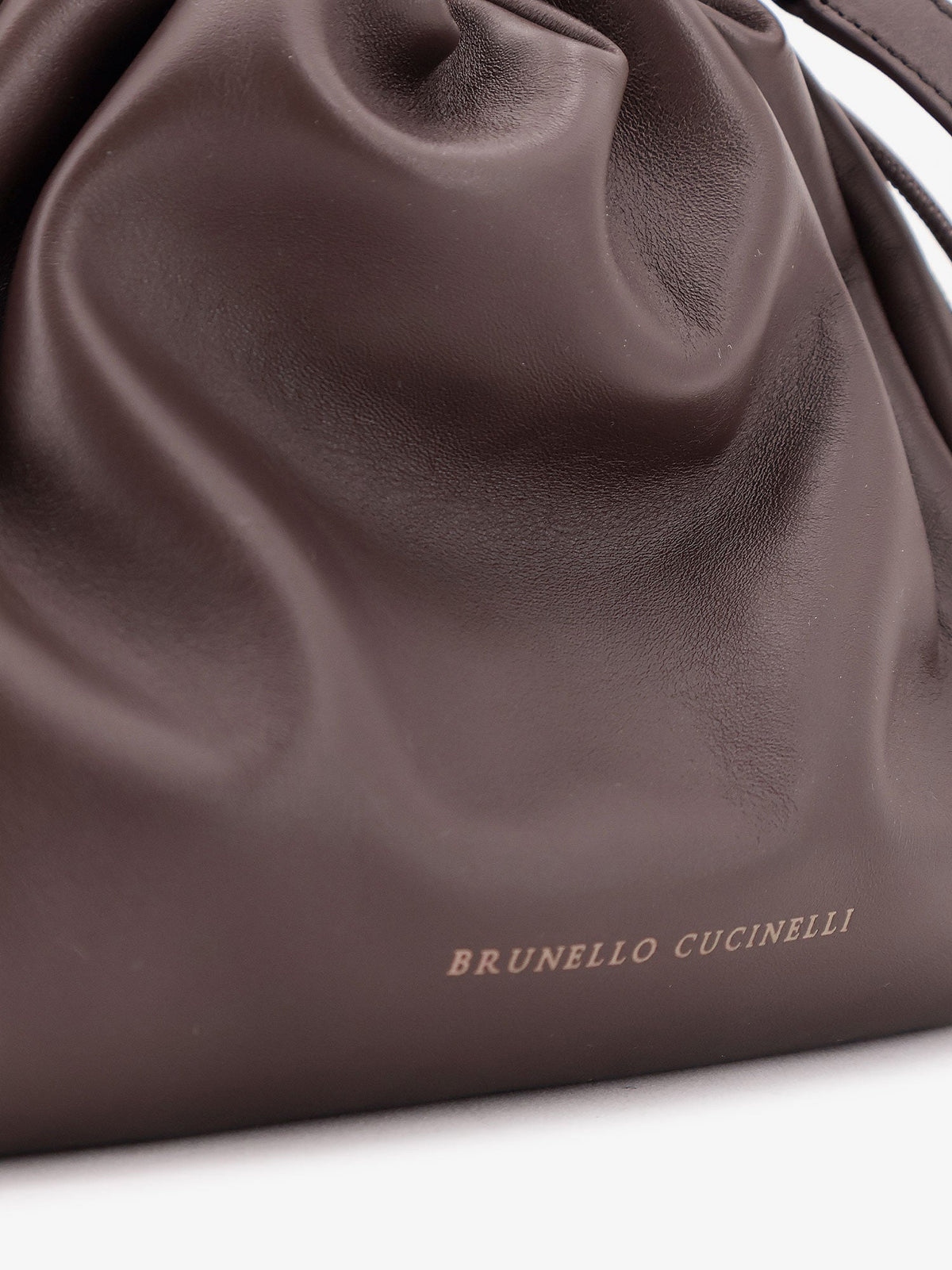 Brunello Cucinelli Leather Handbag With Monile Detail