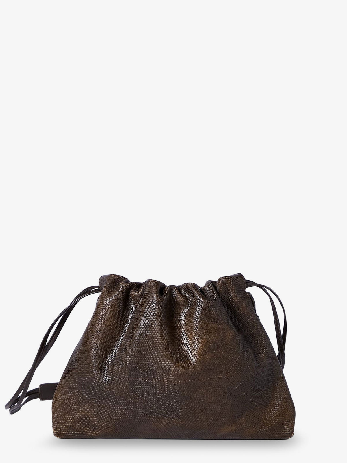 Brunello Cucinelli Reptile Print Leather Crossbody Bag