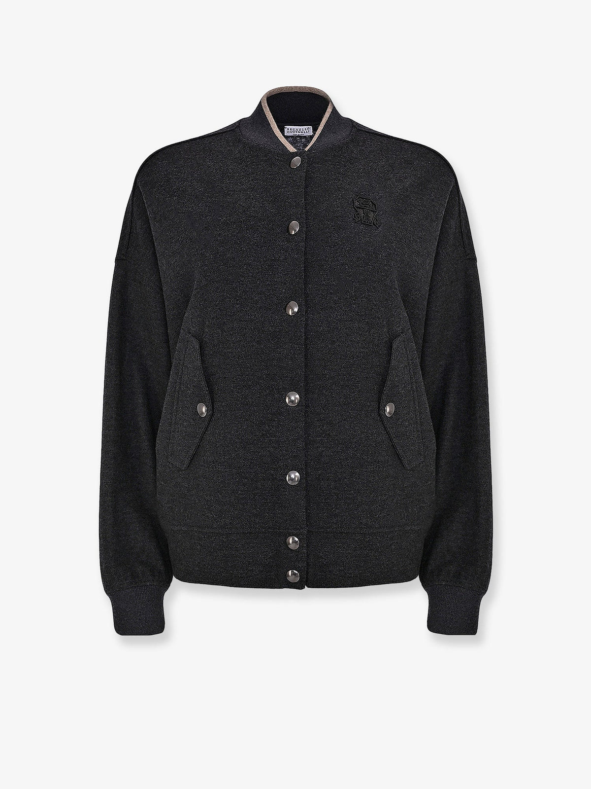 Brunello Cucinelli Cashmere Interlock Bomber Jacket With Logo